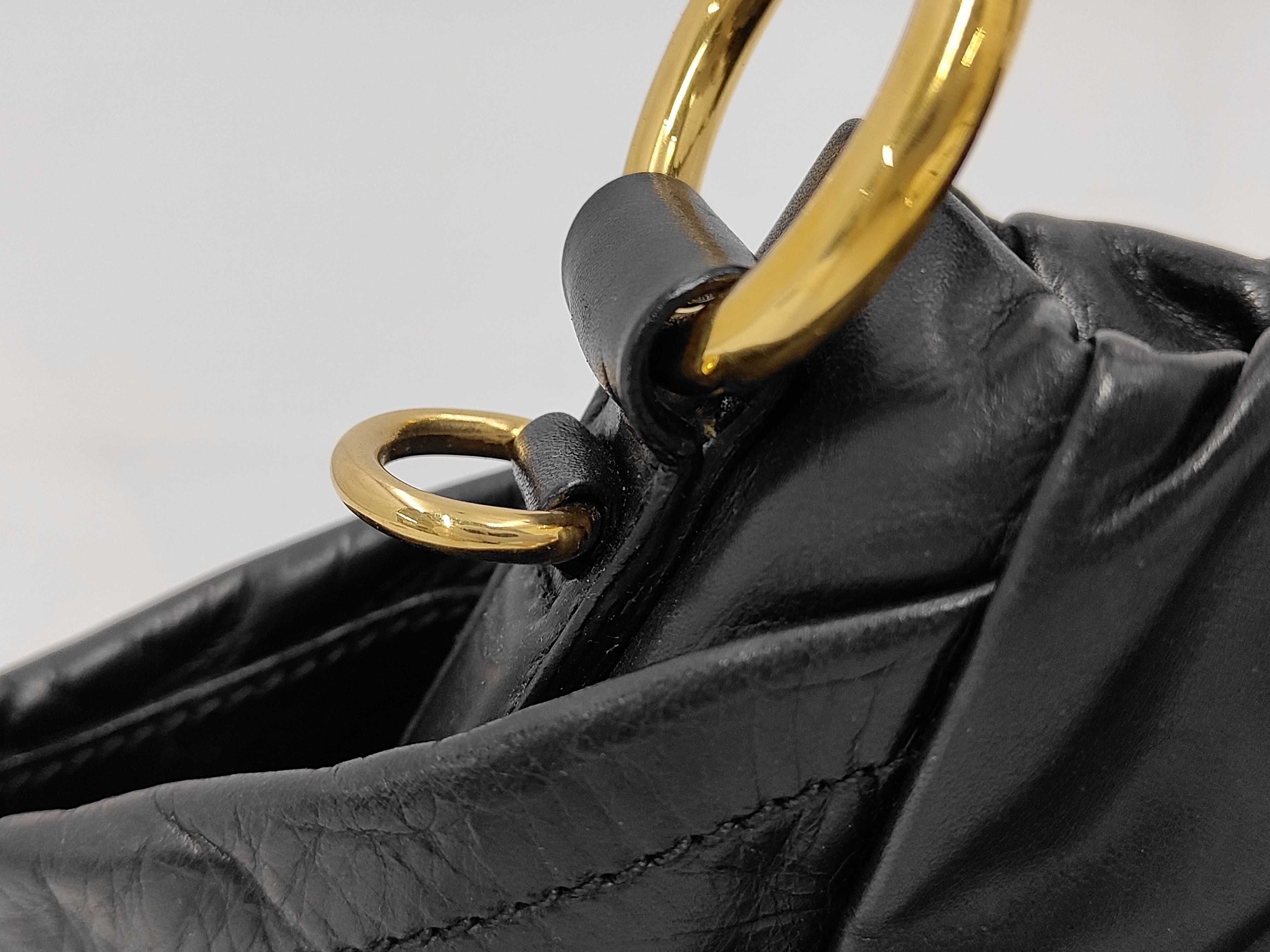 Ribbon Design Calf Leather Mini Bag Handbag Black Handbag — view 3