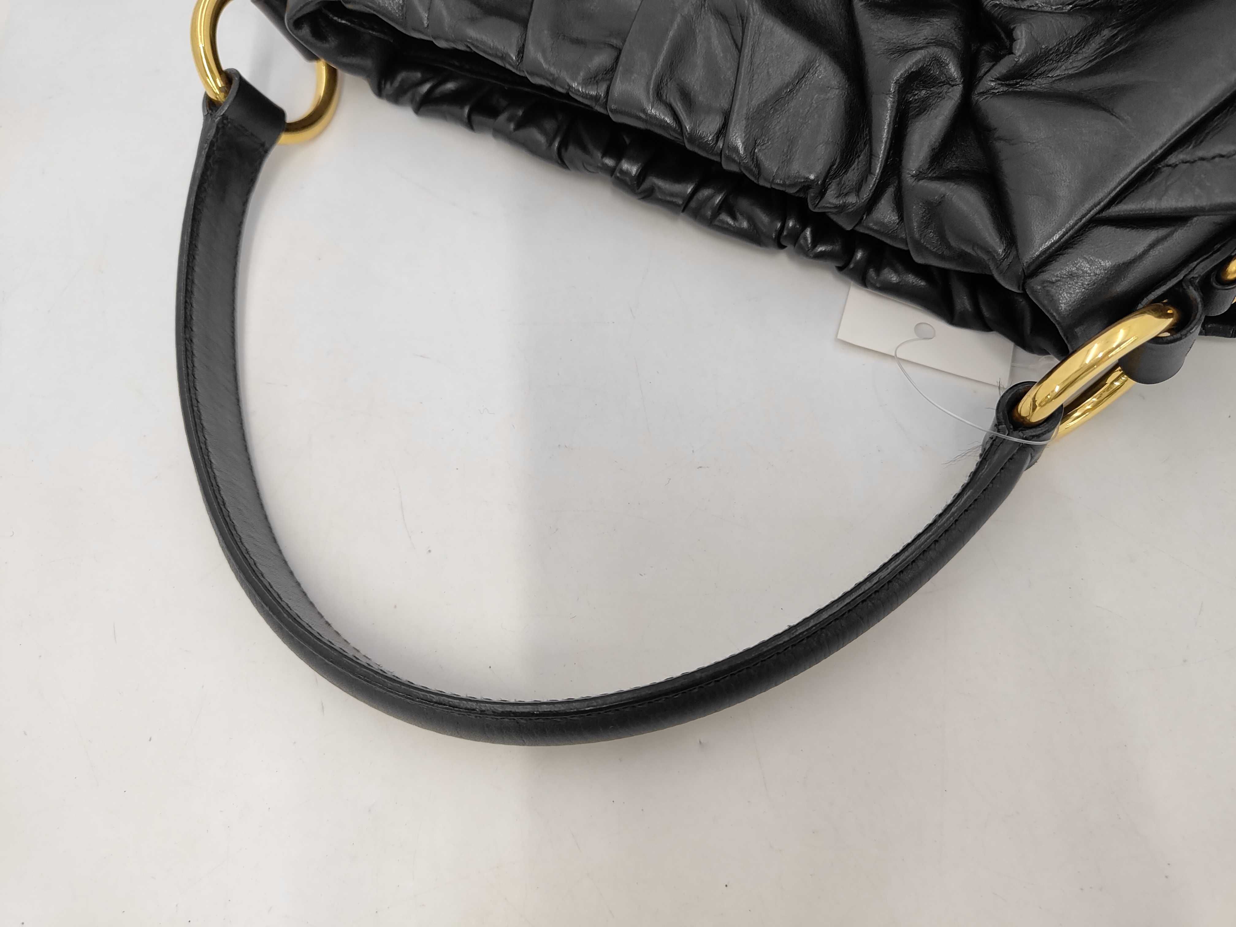 Ribbon Design Calf Leather Mini Bag Handbag Black Handbag — view 4
