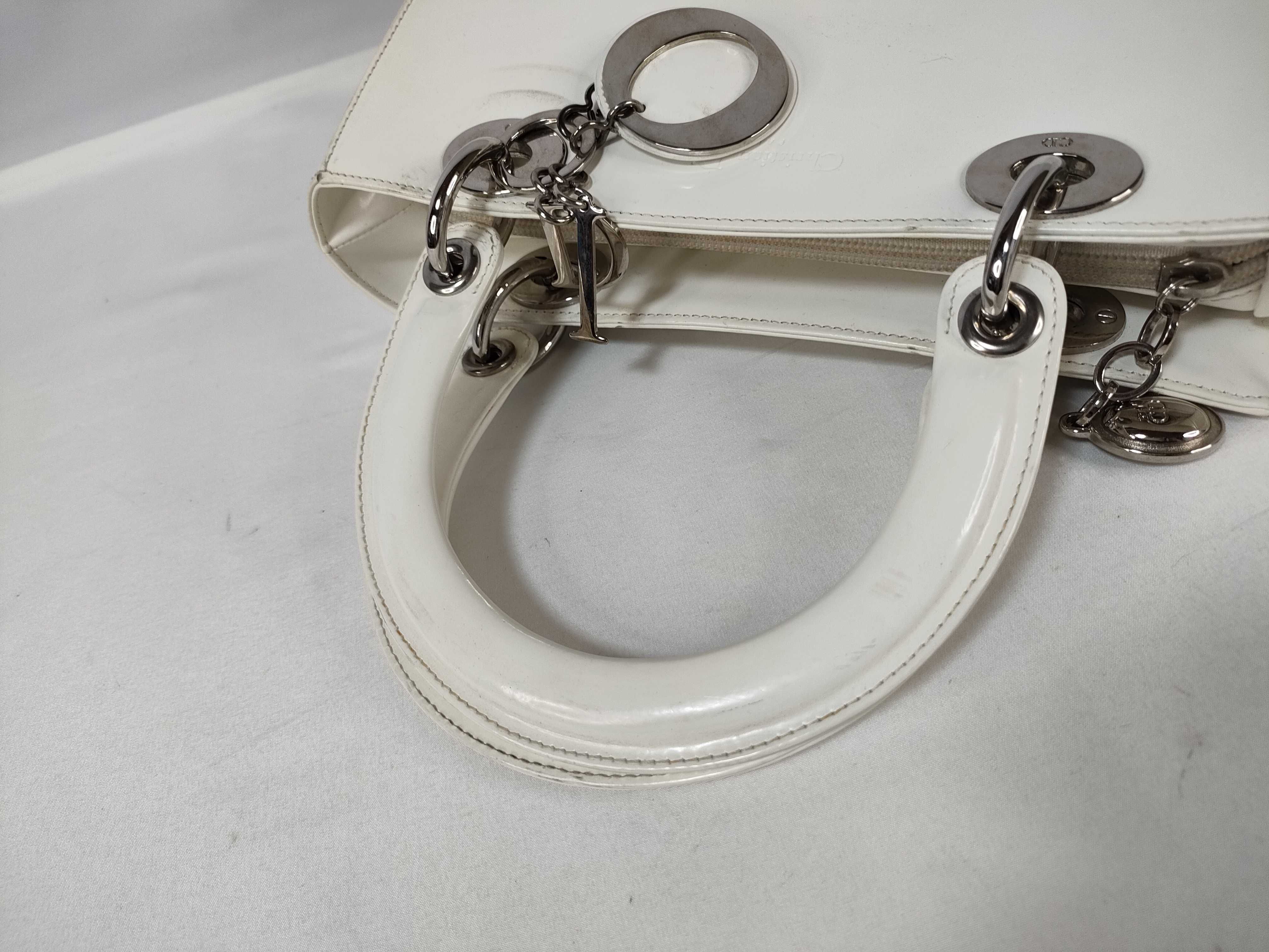 FR- LADY WHITE LEATHER 2 WAY BAG STRAP Handbag — view 3