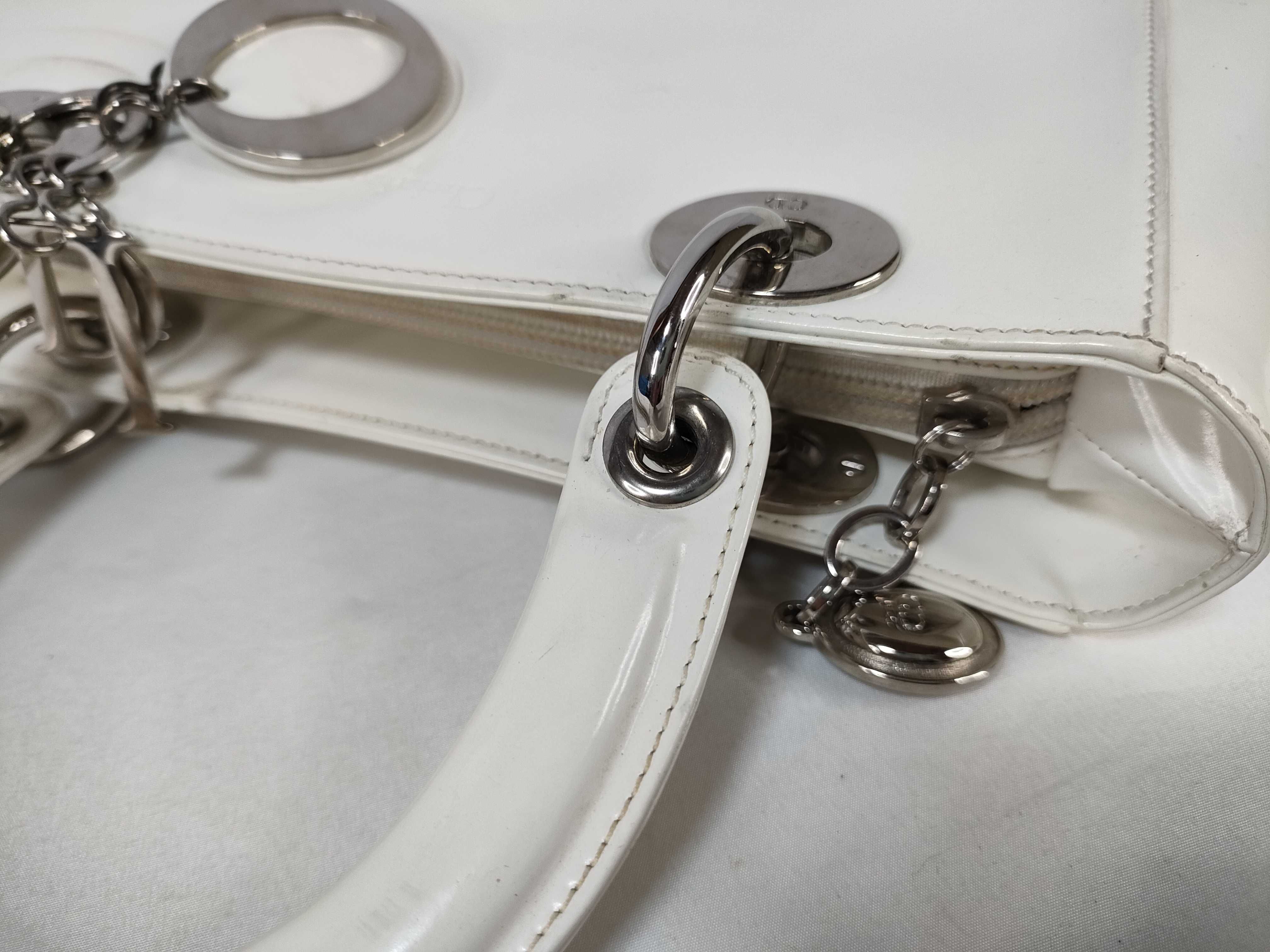 FR- LADY WHITE LEATHER 2 WAY BAG STRAP Handbag — view 5