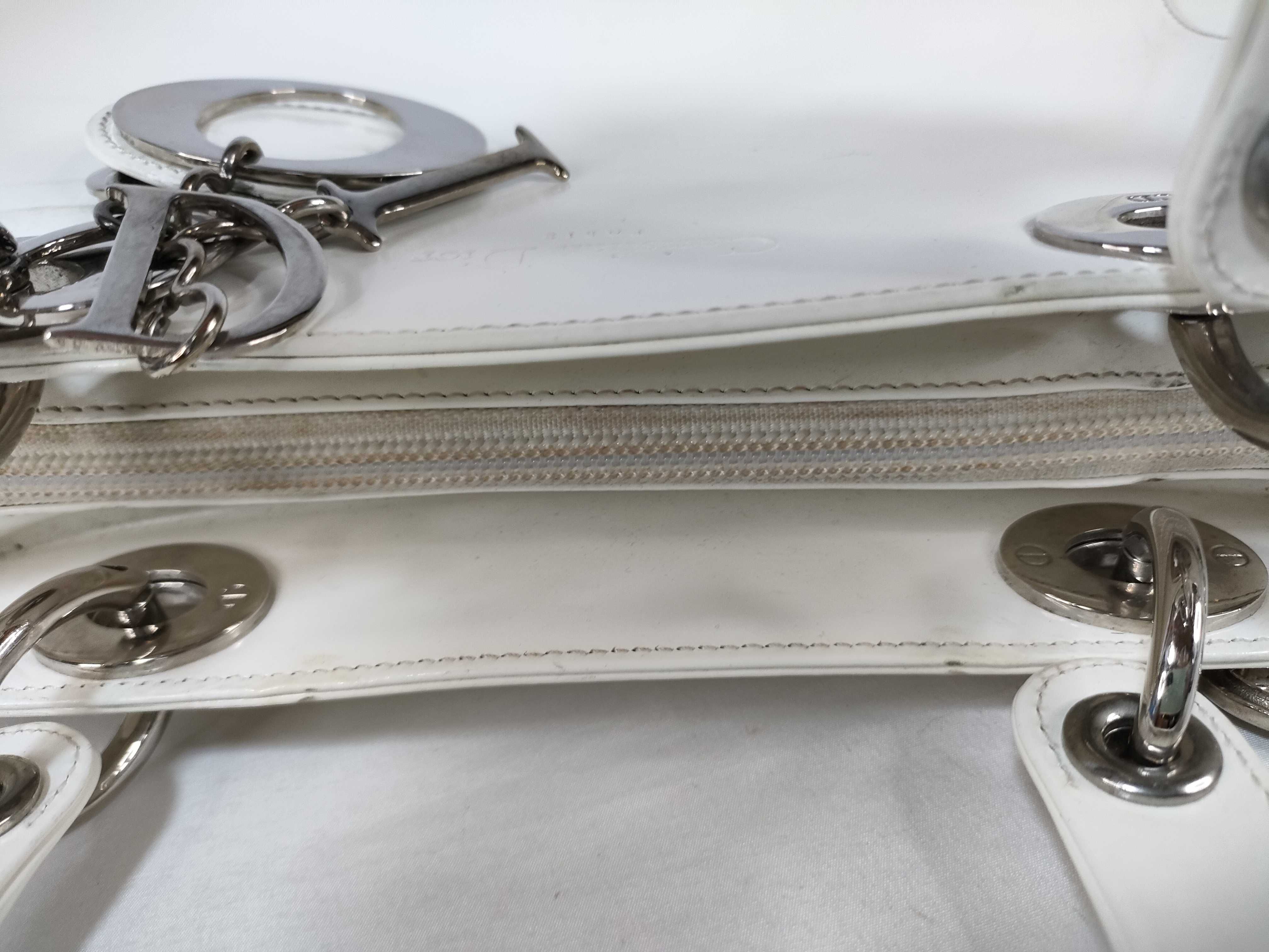 FR- LADY WHITE LEATHER 2 WAY BAG STRAP Handbag — view 6