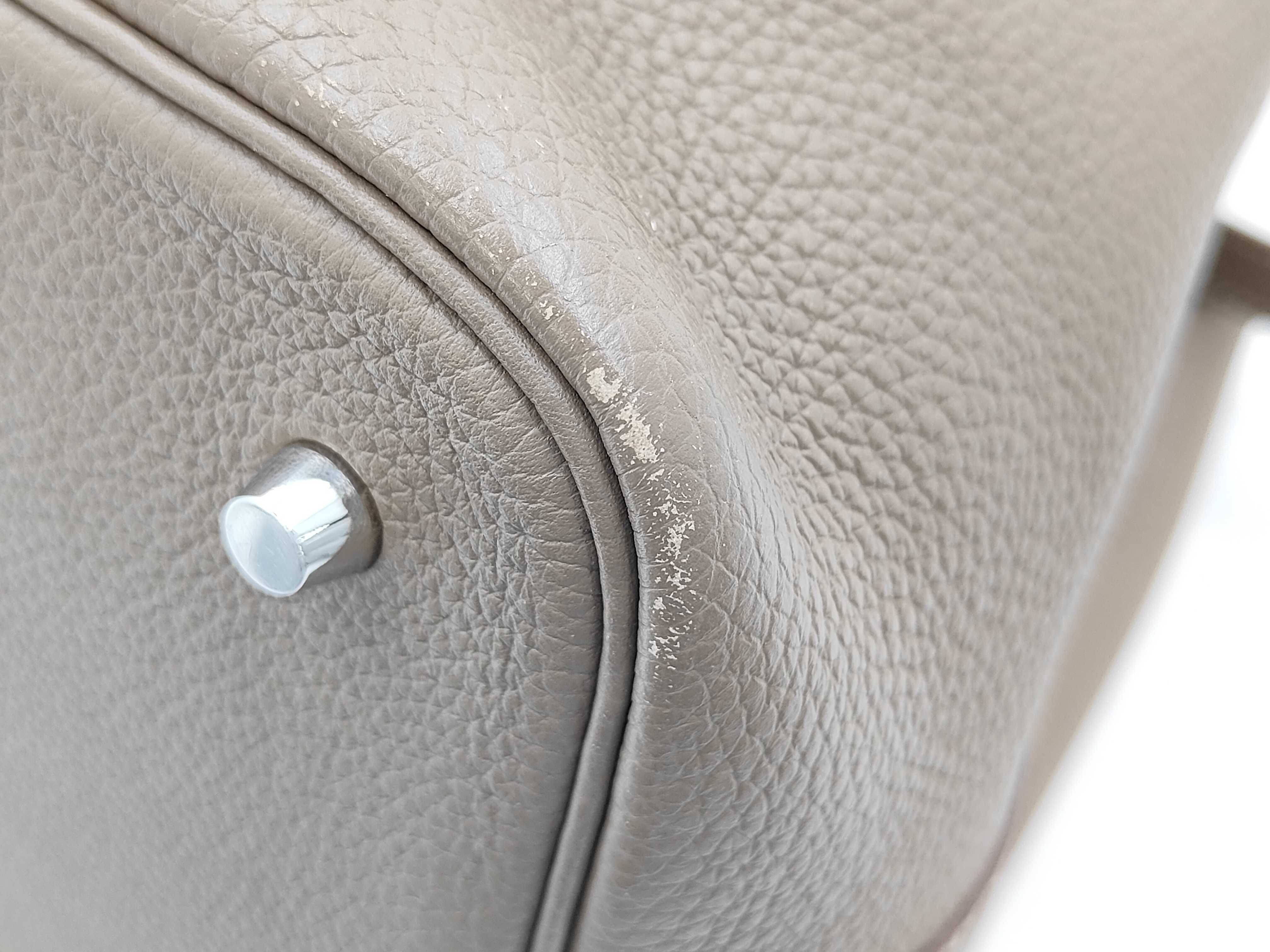 Picotin Lock MM Taurillon Clemence Etoupe Z Stamp Handbag — view 6