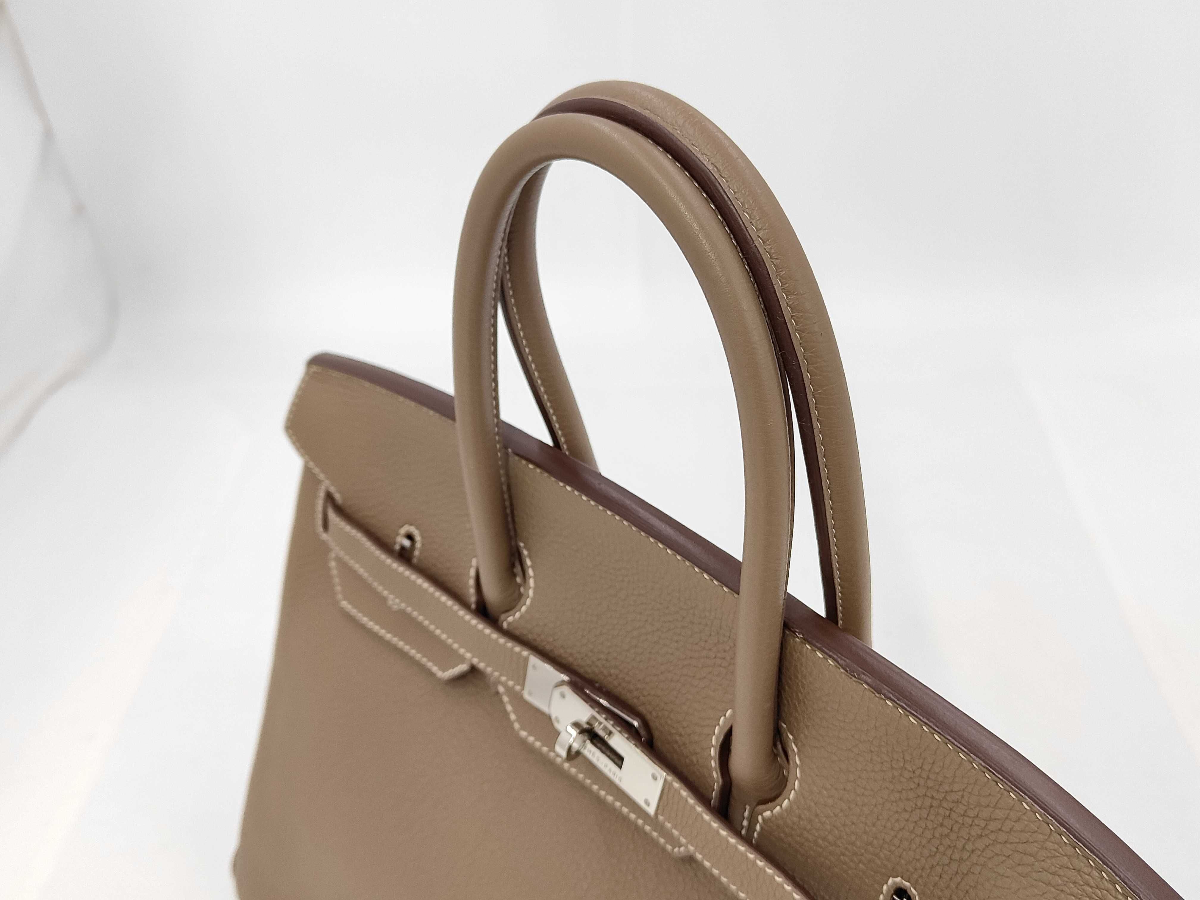 Birkin 35 Etoupe Togo Silver Hardware O Stamp Handbag — view 5