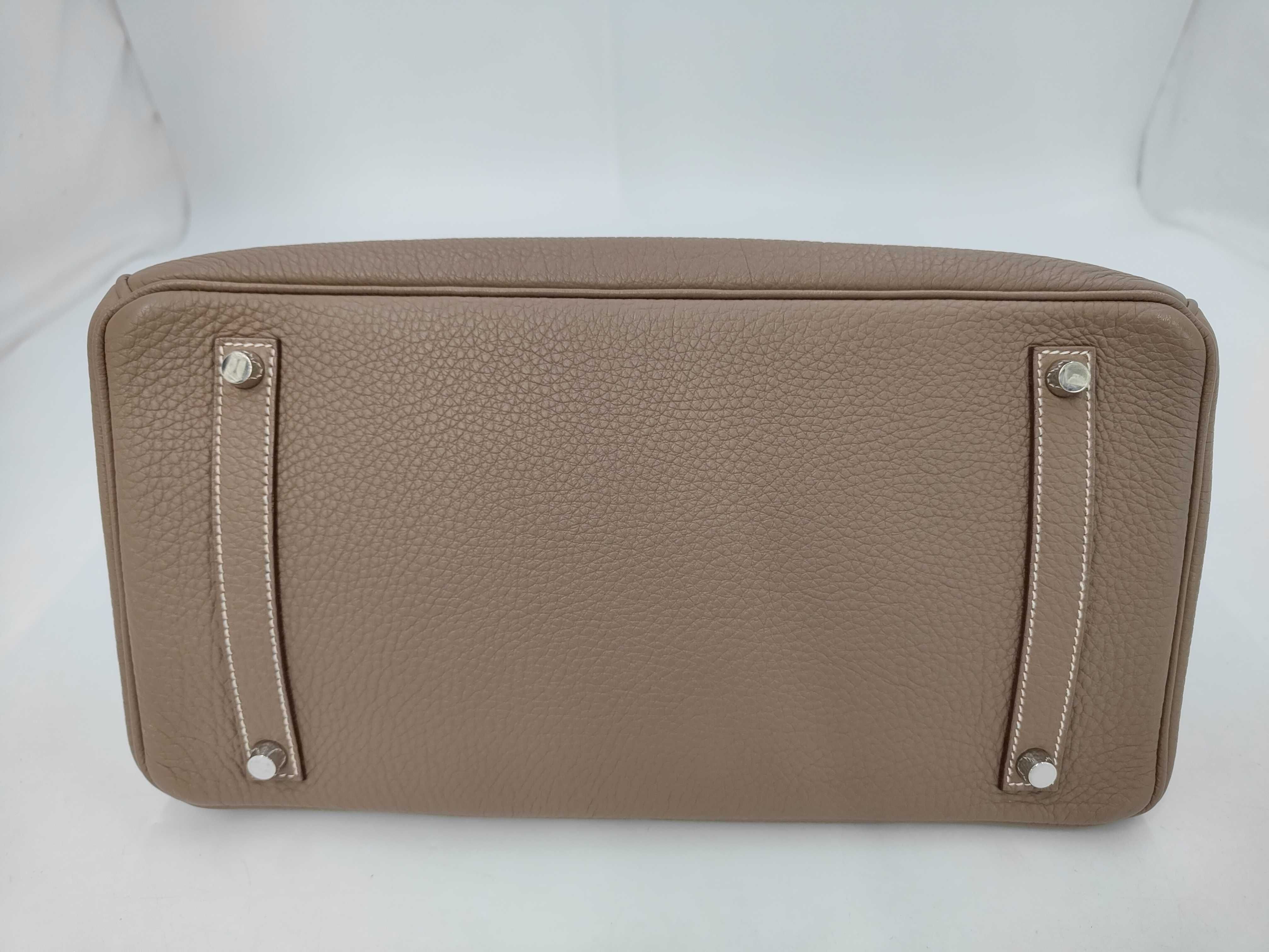 Birkin 35 Etoupe Togo Silver Hardware O Stamp Handbag — view 6