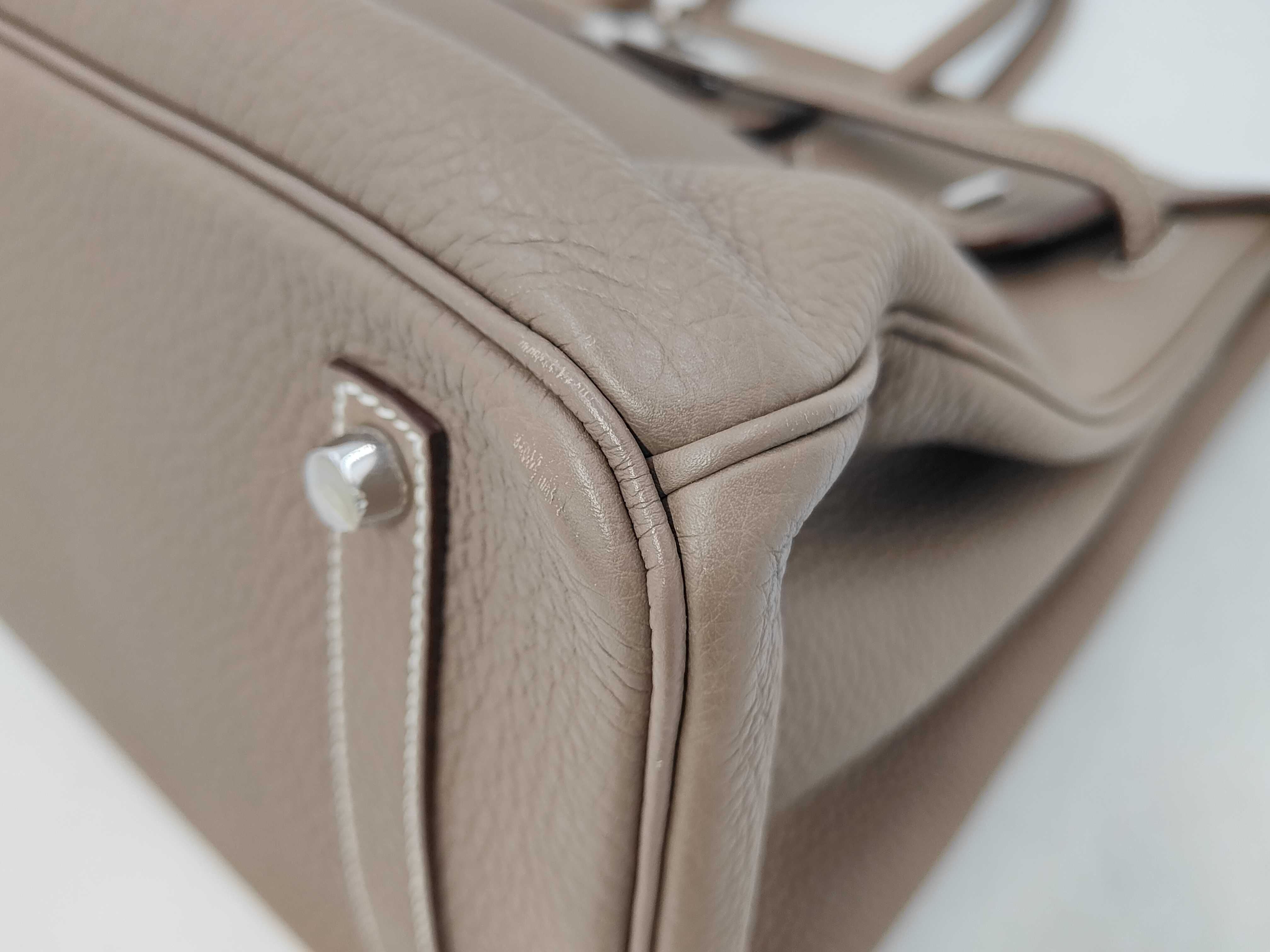 Birkin 35 Etoupe Togo Silver Hardware O Stamp Handbag — view 7