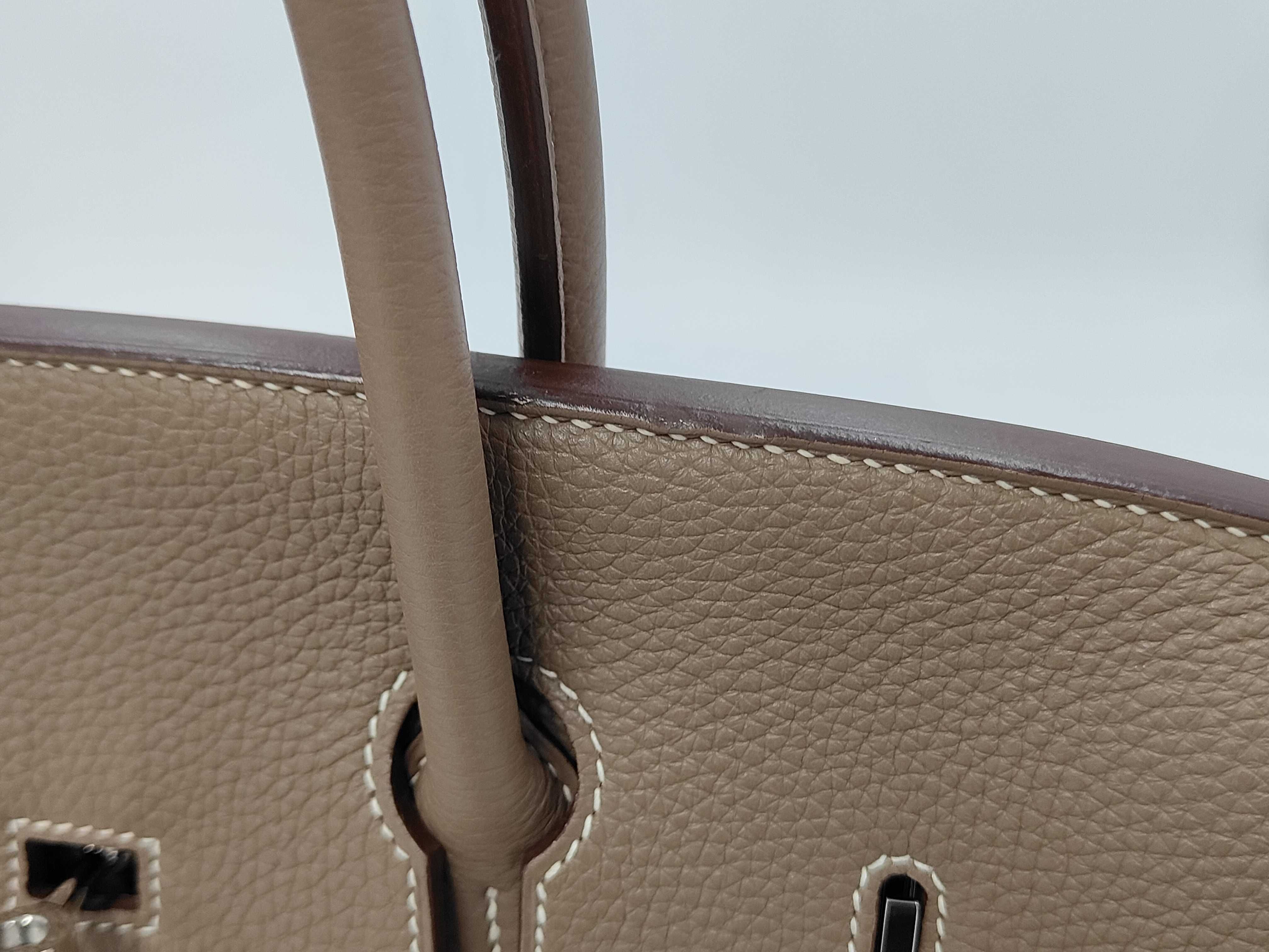 Birkin 35 Etoupe Togo Silver Hardware O Stamp Handbag — view 8