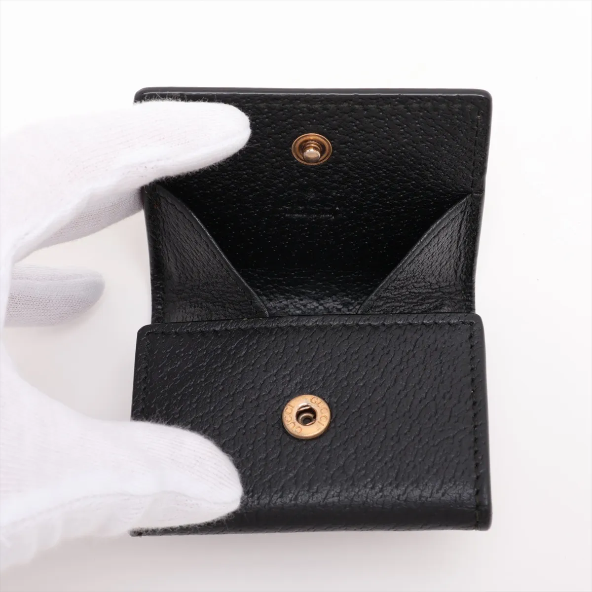 GG Marmont 473959 Leather Coin Case, Black — view 3
