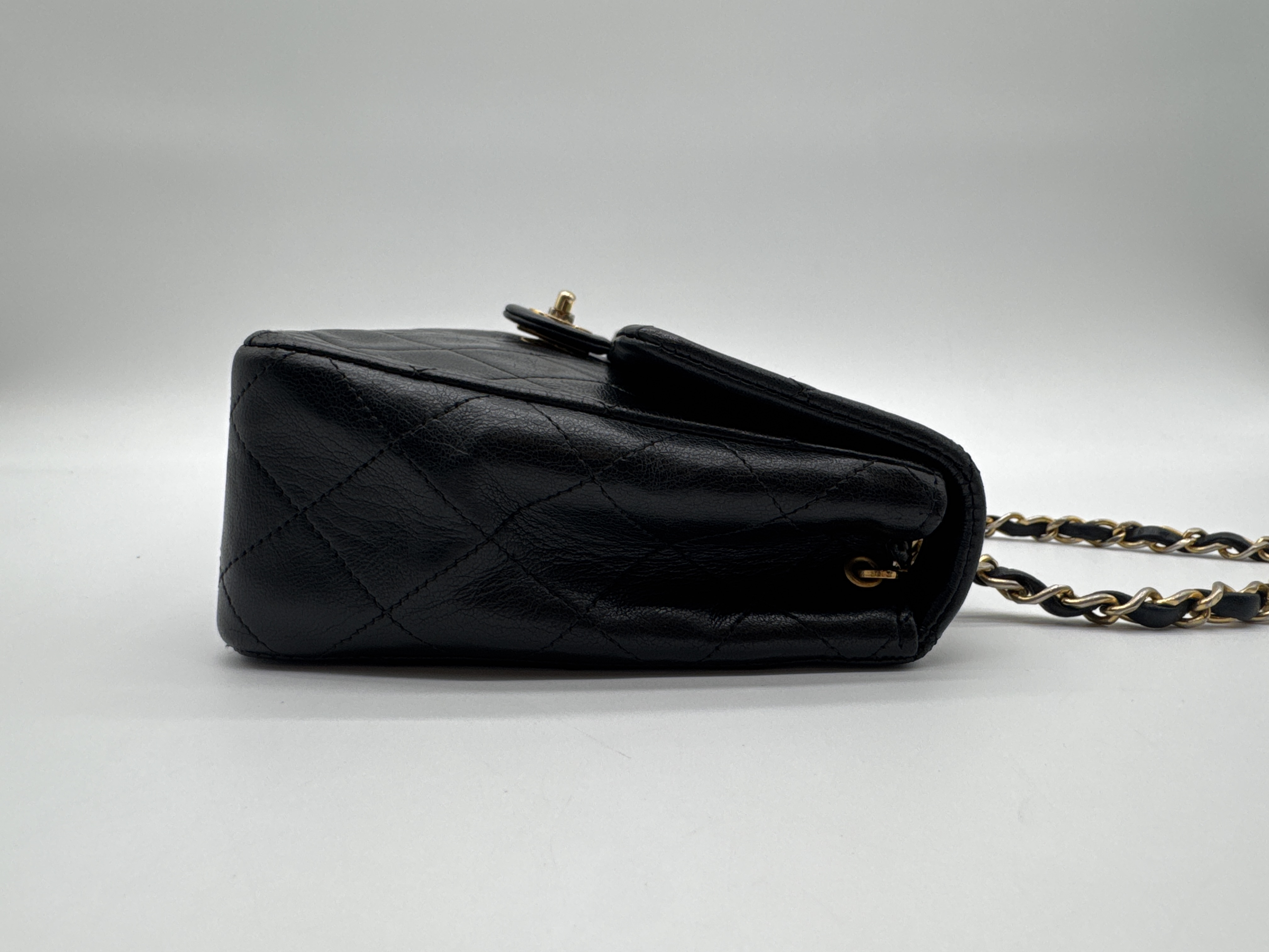 Lambskin Mini Matelassé 20 Black Shoulder Bag — view 3