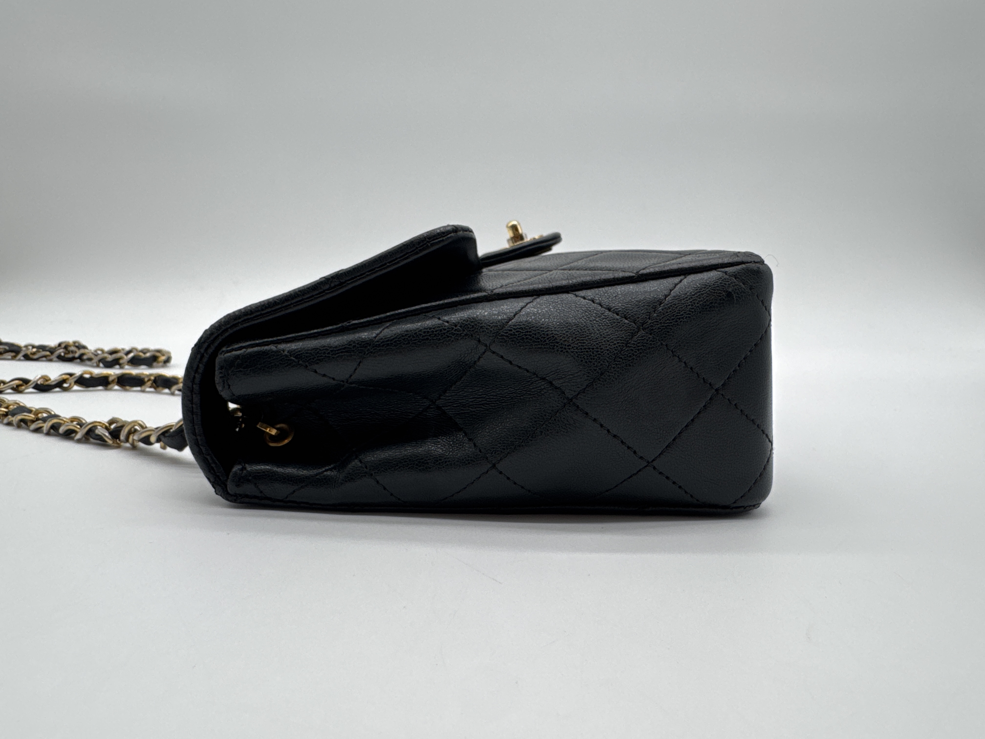 Lambskin Mini Matelassé 20 Black Shoulder Bag — view 4