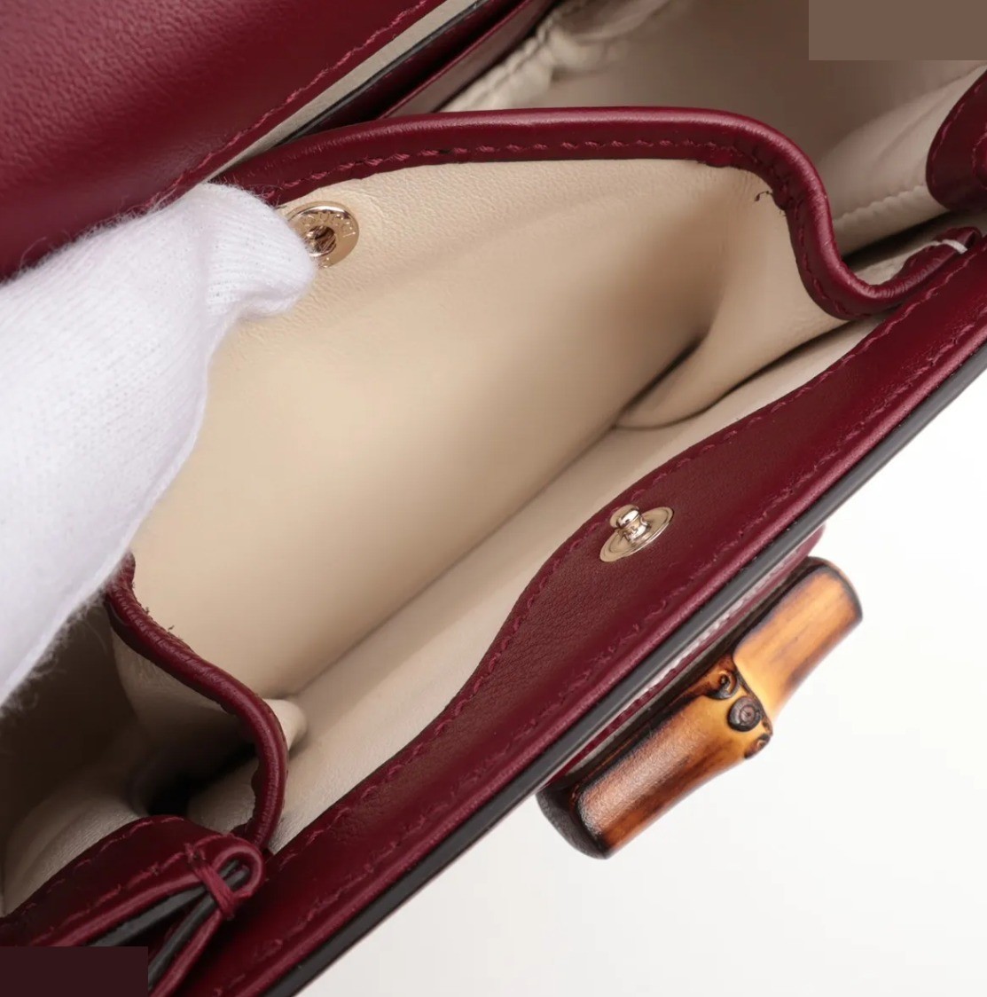 Unused with dust bag. Bamboo 1947 Patent Leather 2-Way Bag, Red, 786482 — view 8