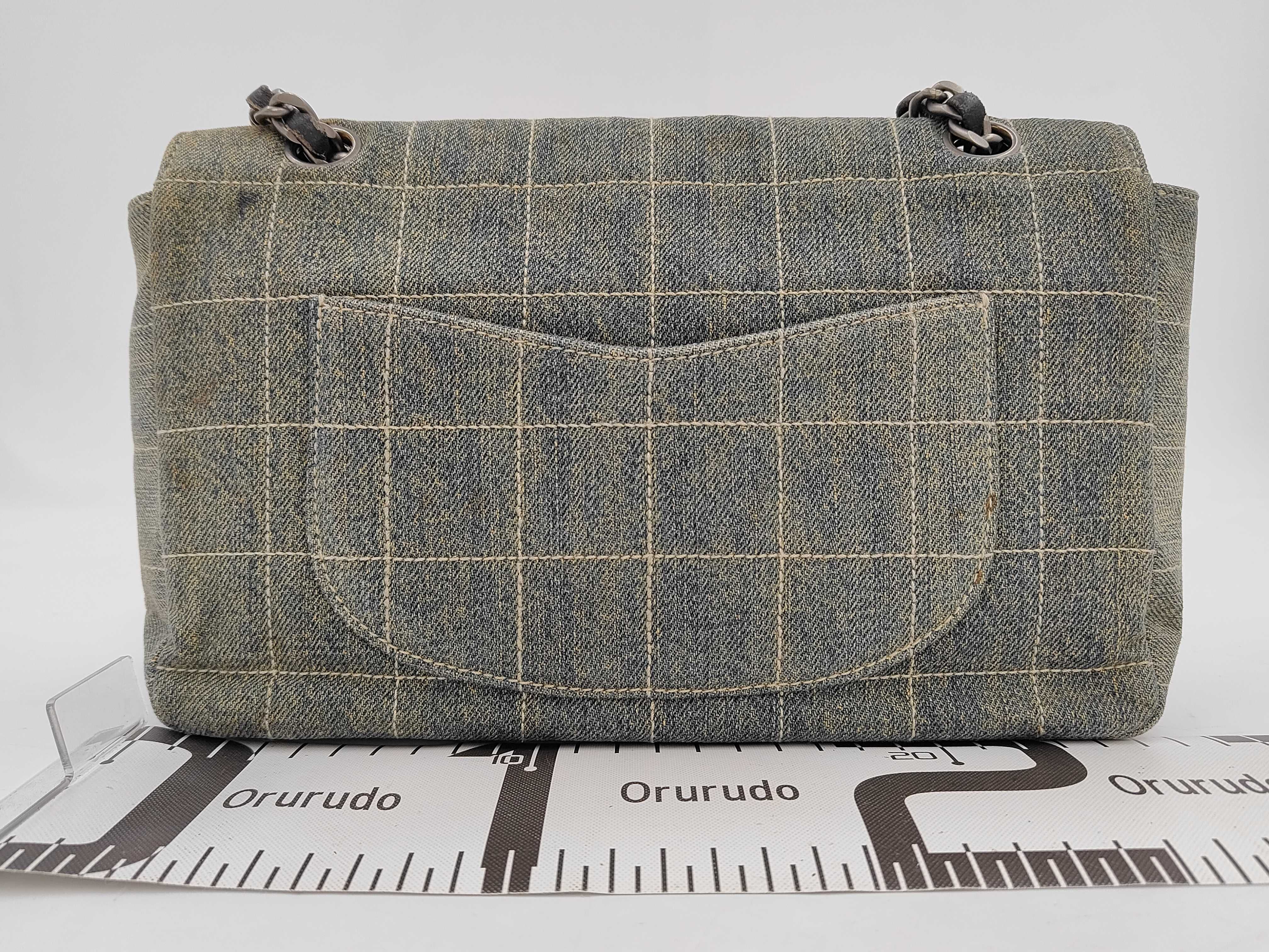 denim chocolate bar chain shoulder bag — view 2