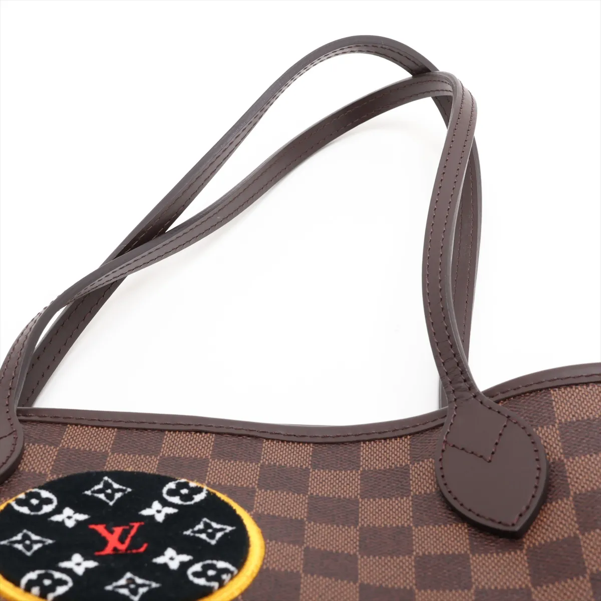 Damier Neverfull MM Patches N40049 AR4148 Brown — view 6