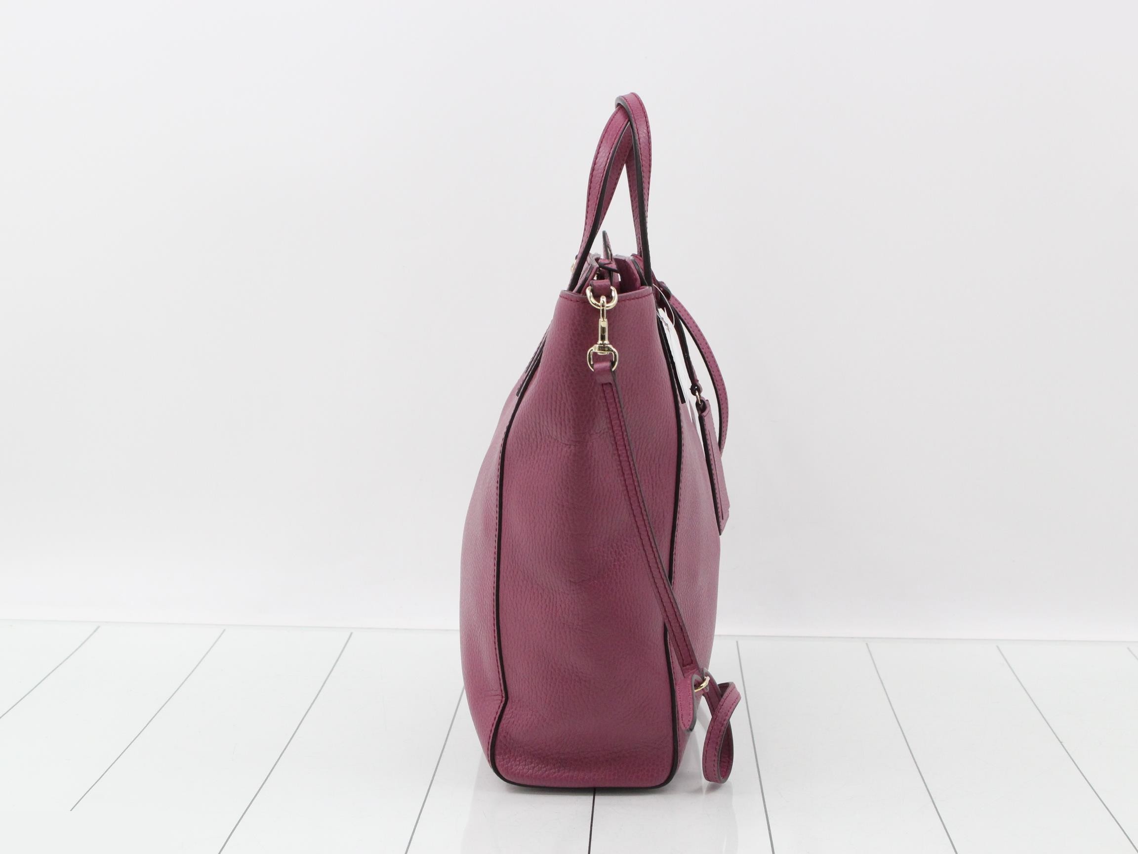 Leather tote bag, purple — view 4