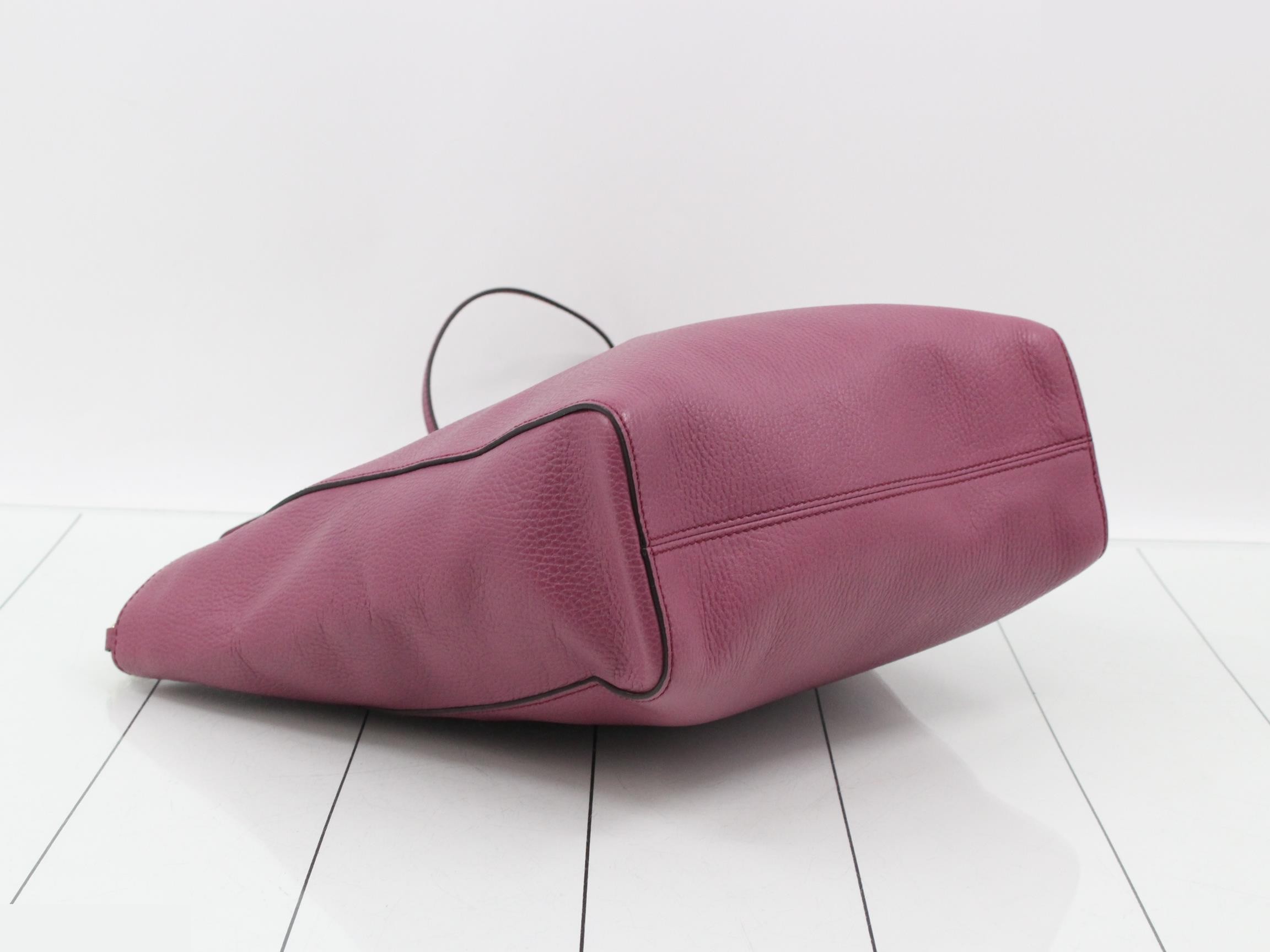 Leather tote bag, purple — view 5