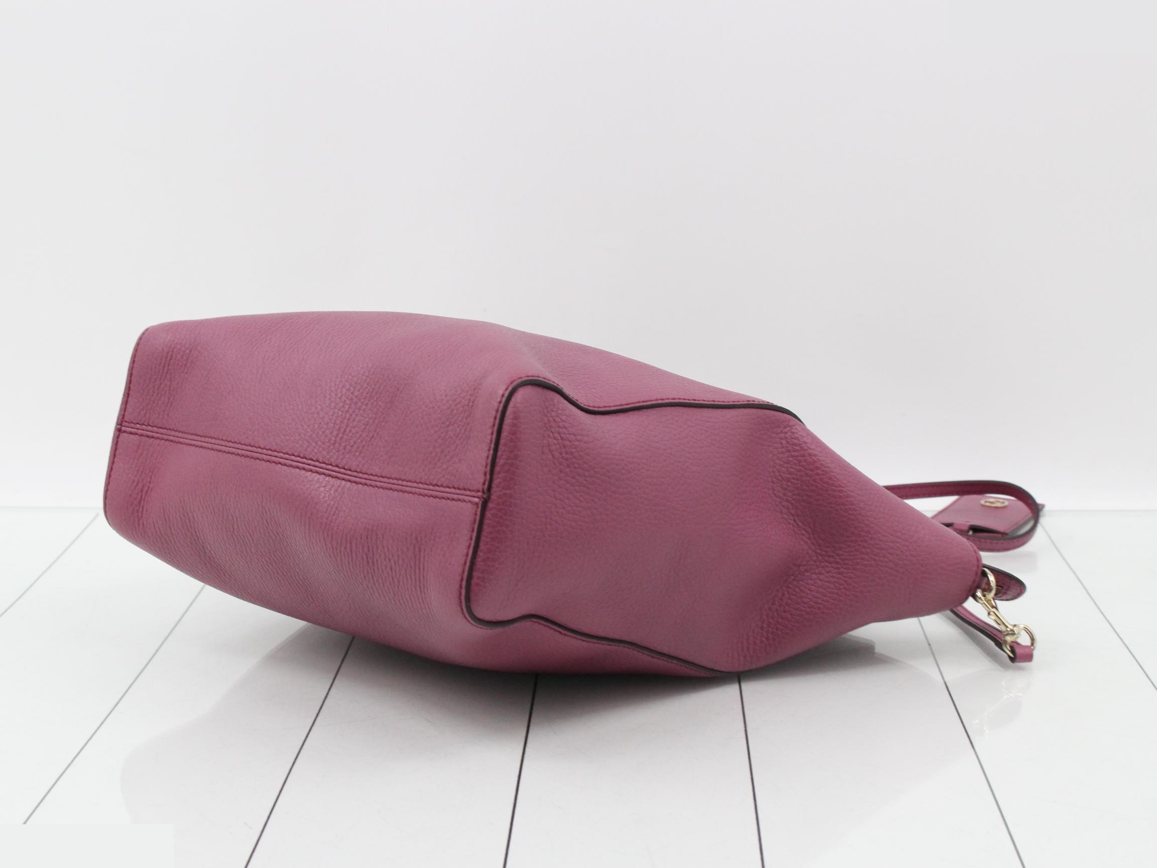 Leather tote bag, purple — view 6