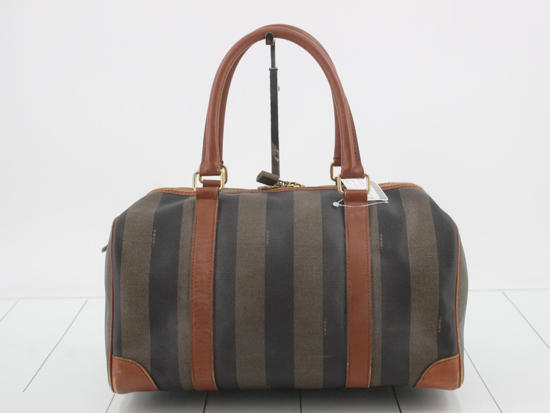 Pecan handbag, striped. — view 2