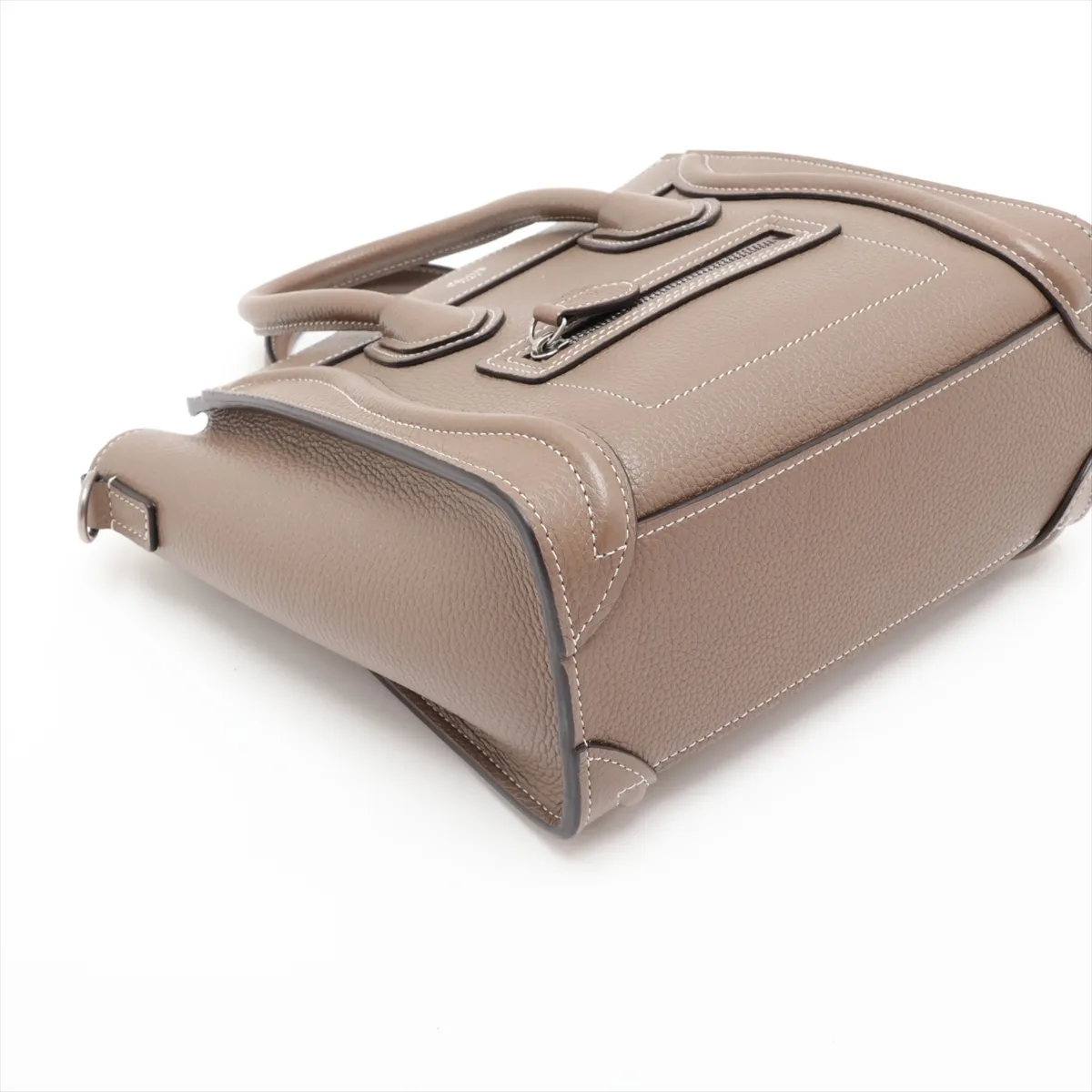 Luggage Nano Shopper Leather 2-Way Handbag, Greige — view 4