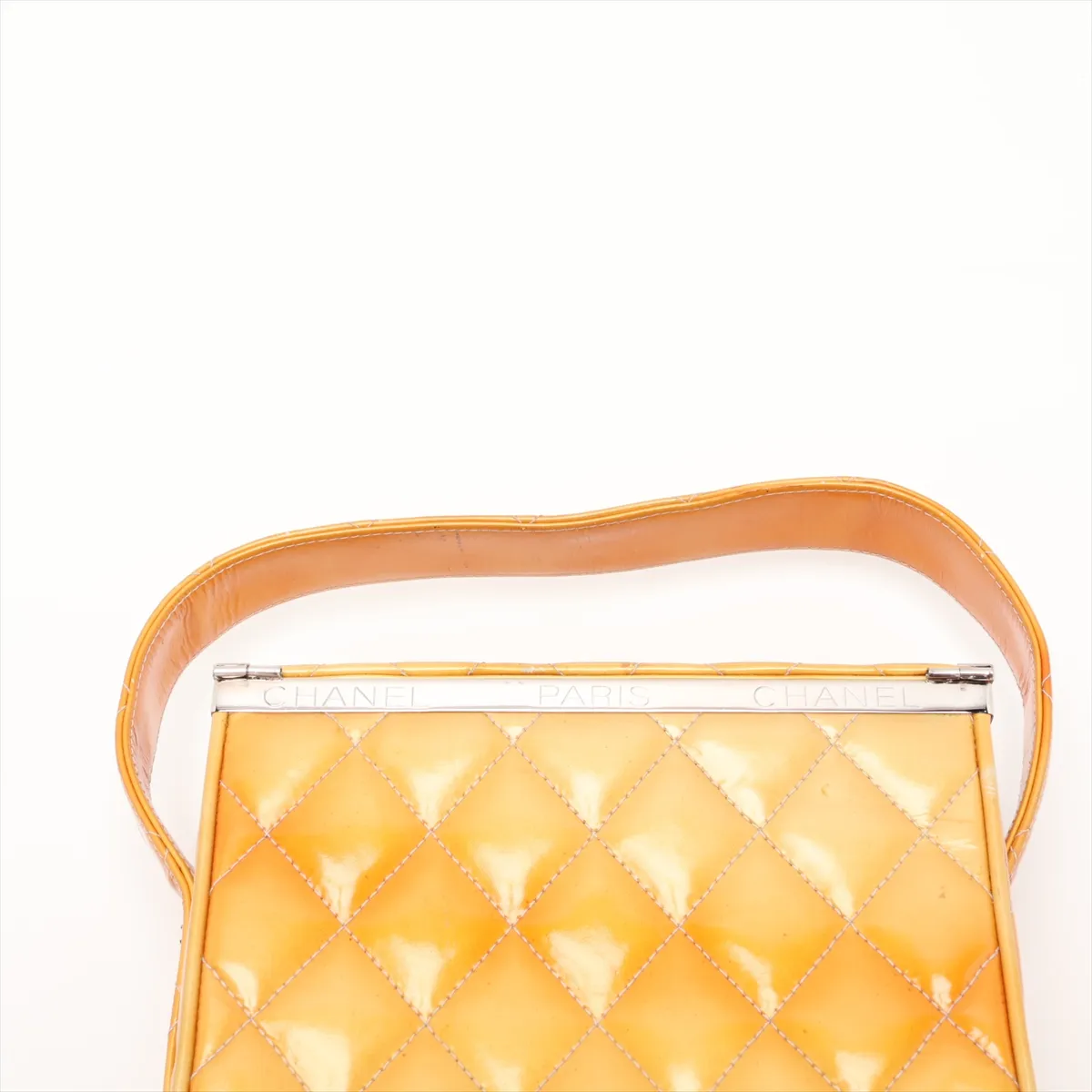 Matelassé Leather Shoulder Bag, Yellow, Silver Hardware, 4161043, Series 4 — view 6