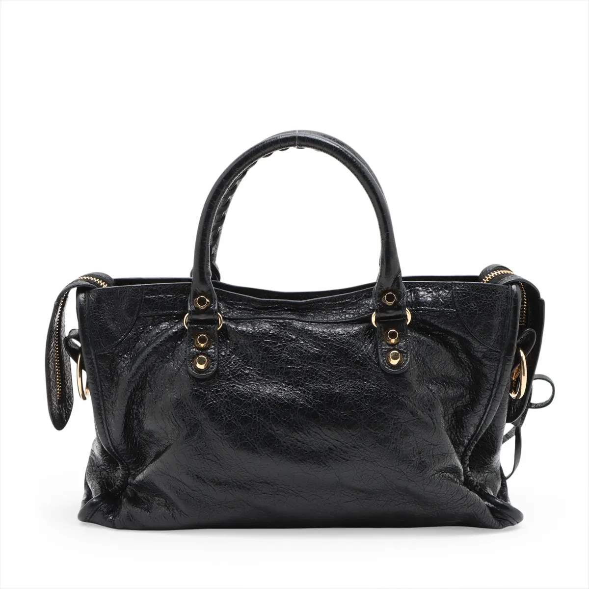 Classic City Leather 2-Way Handbag, Black, 431621, with Mirror — view 2