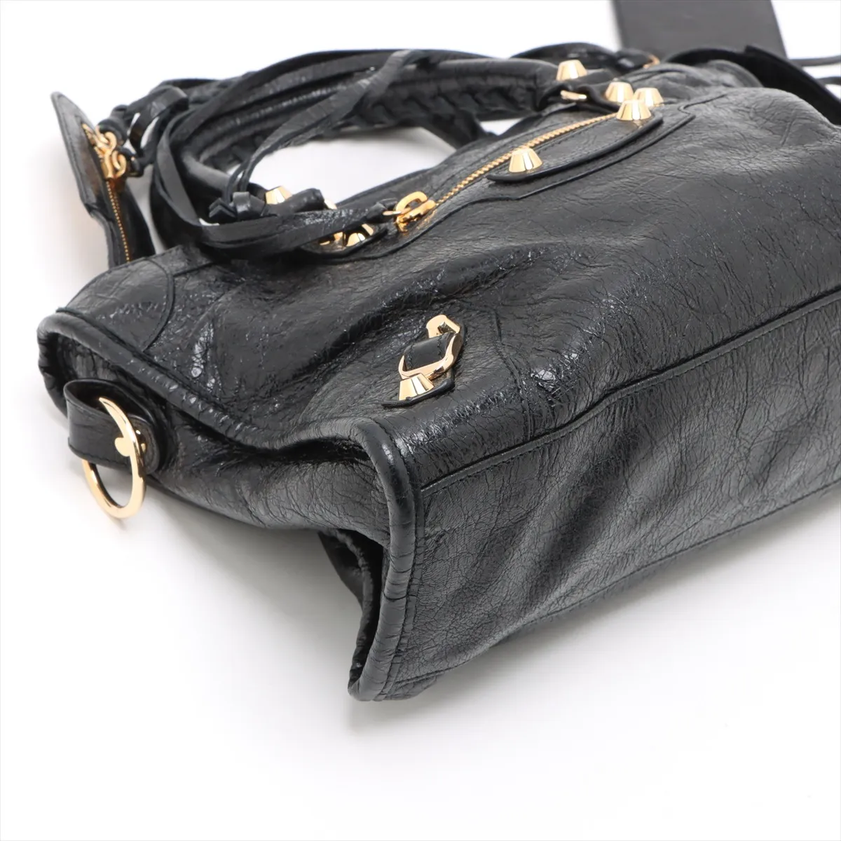 Classic City Leather 2-Way Handbag, Black, 431621, with Mirror — view 4