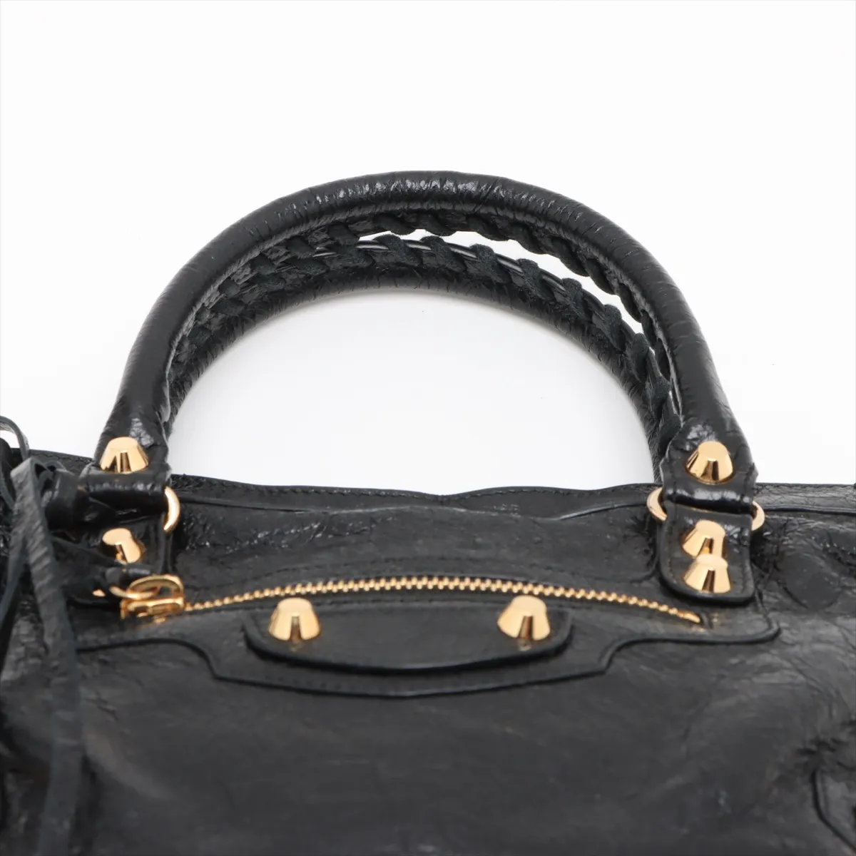 Classic City Leather 2-Way Handbag, Black, 431621, with Mirror — view 6