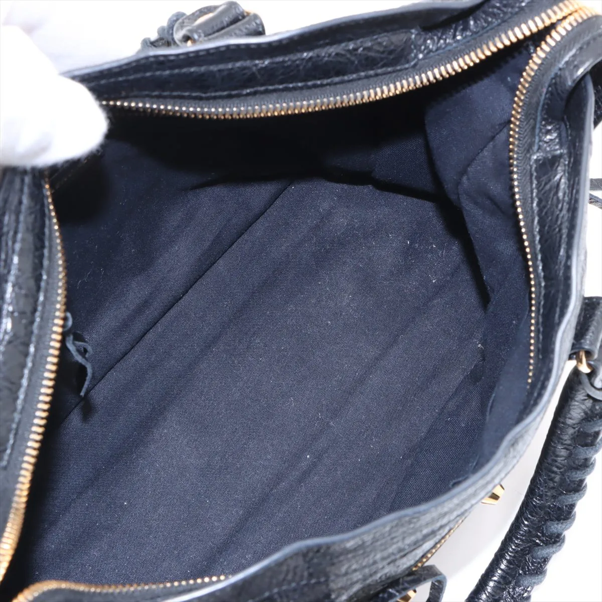 Classic City Leather 2-Way Handbag, Black, 431621, with Mirror — view 8