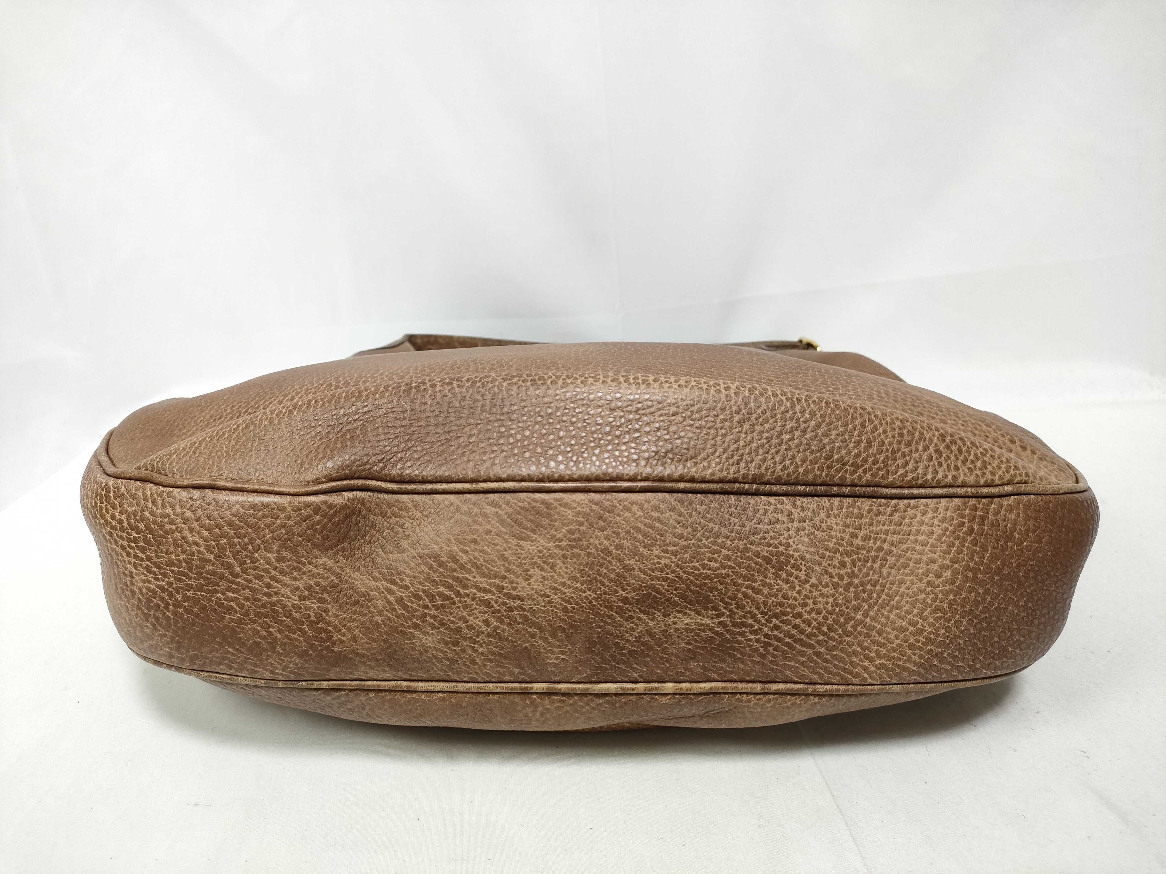 Horsebit One-Shoulder Hobo Handbag, Brown Shoulder Bag — view 3