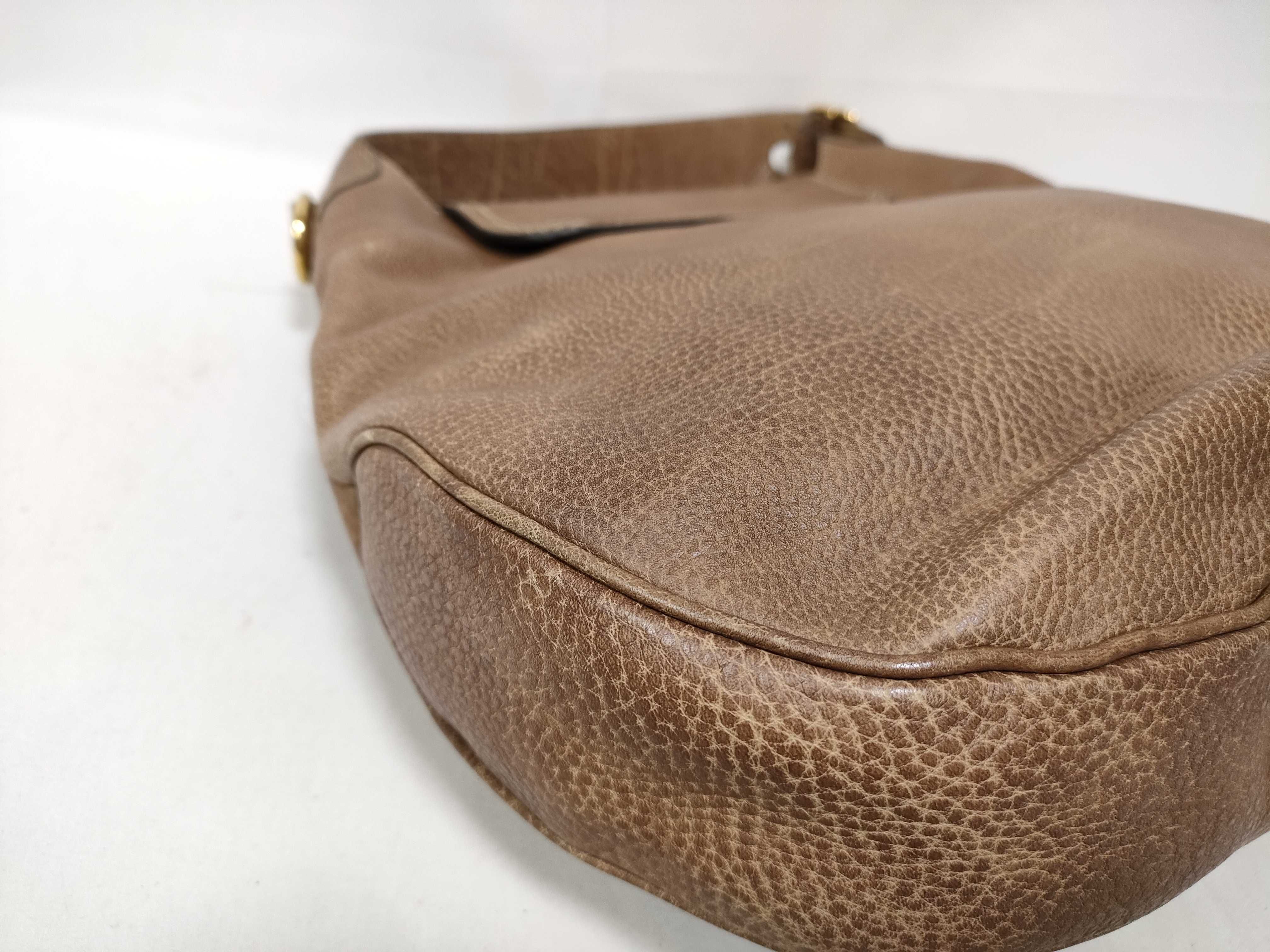 Horsebit One-Shoulder Hobo Handbag, Brown Shoulder Bag — view 6