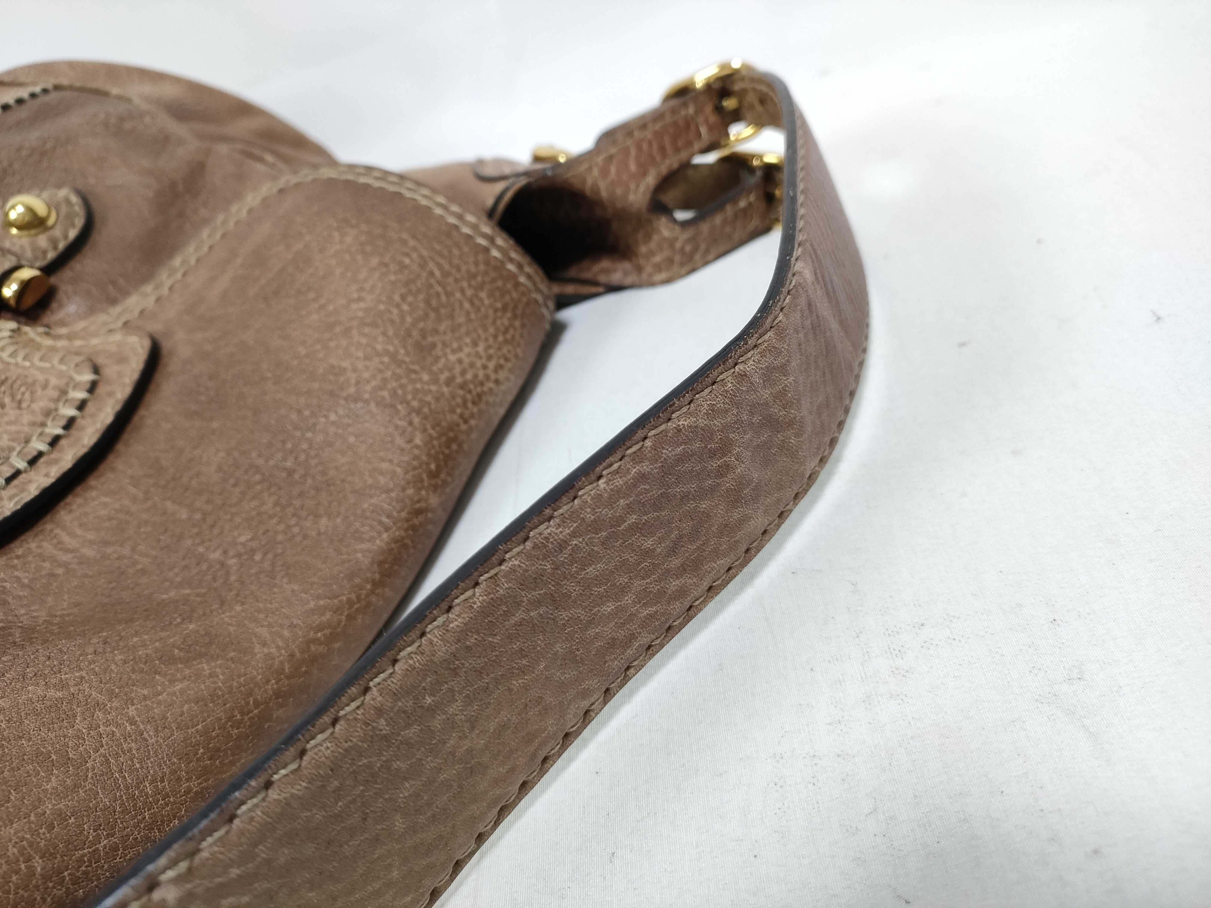 Horsebit One-Shoulder Hobo Handbag, Brown Shoulder Bag — view 9