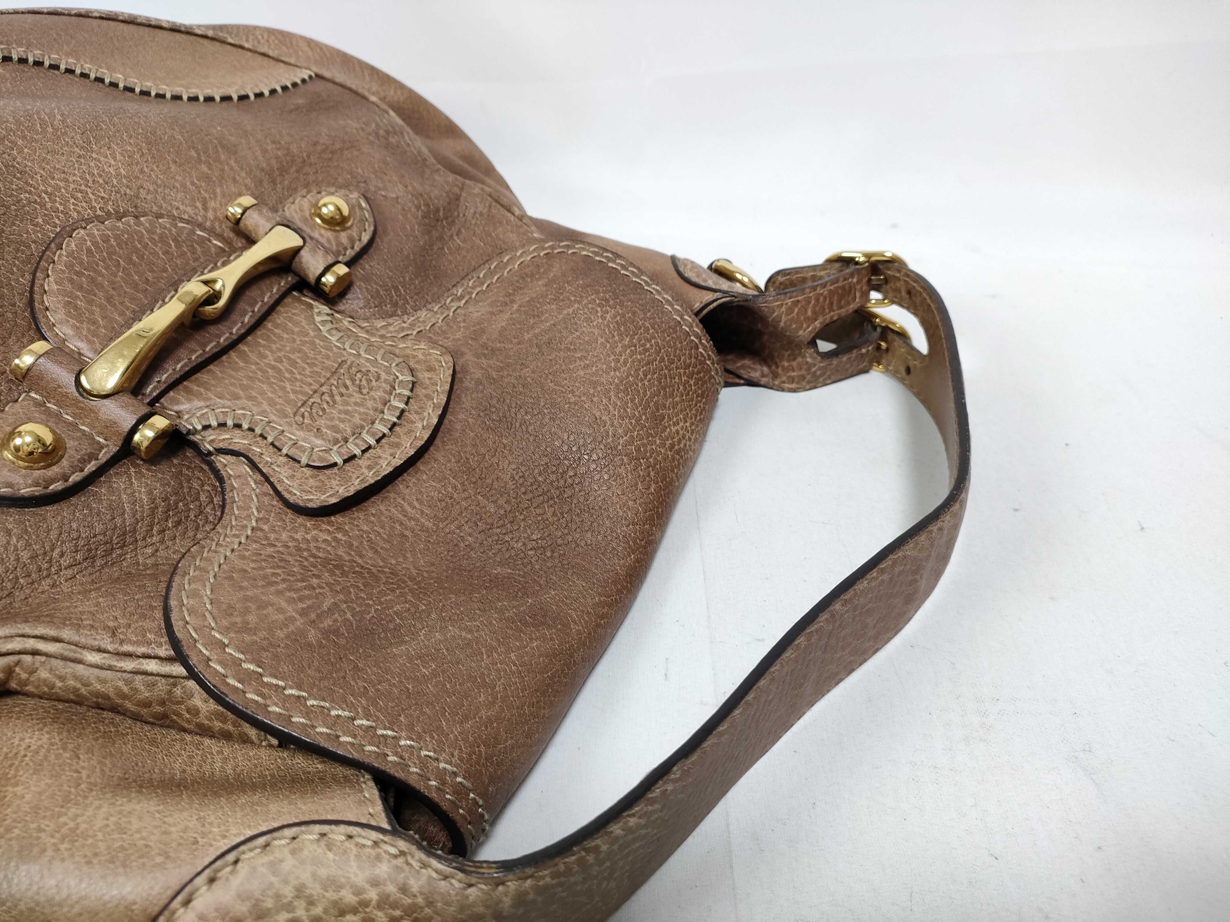 Horsebit One-Shoulder Hobo Handbag, Brown Shoulder Bag — view 10