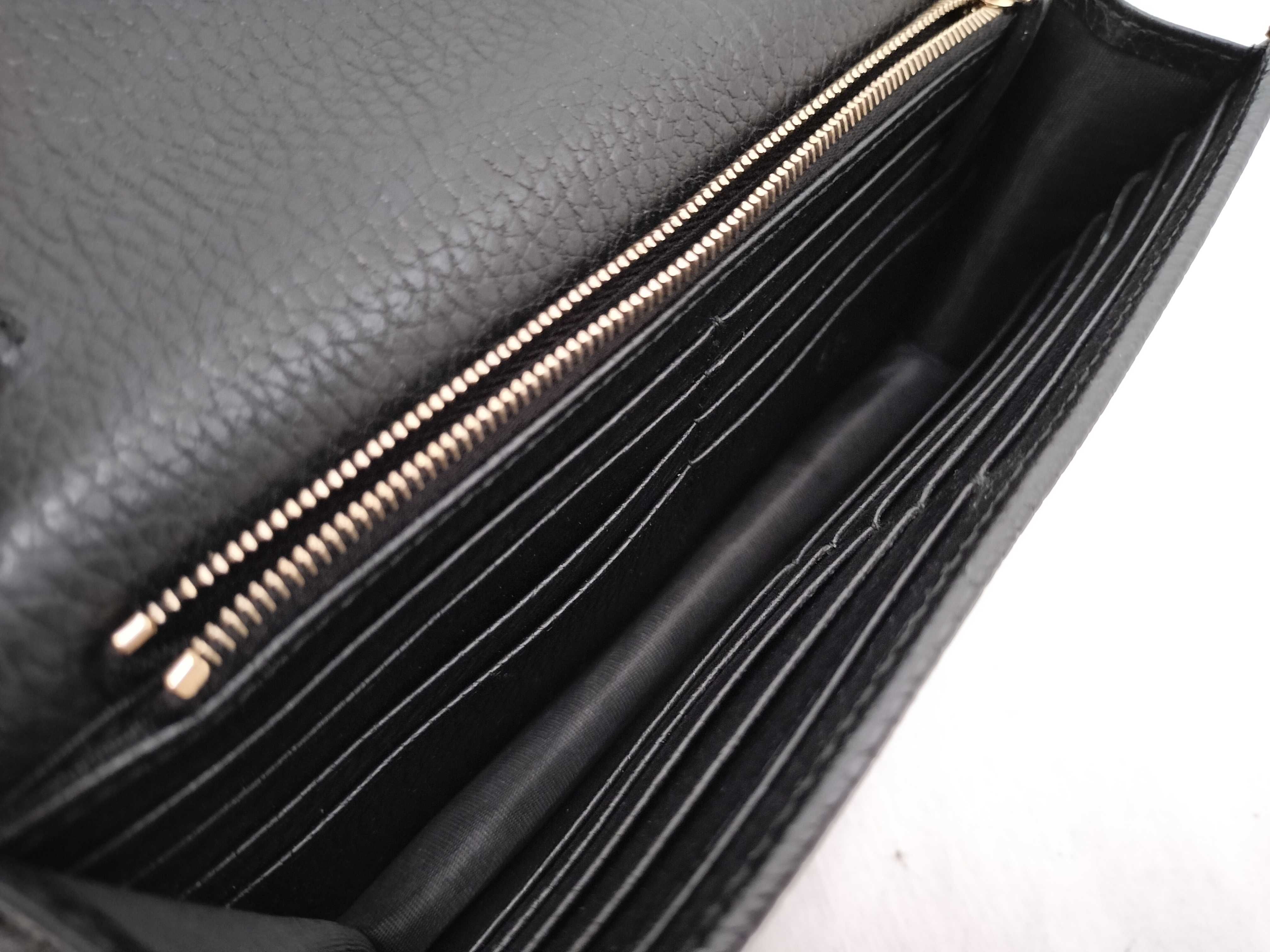 Interlocking Chain Wallet, Black with Gold Hardware, 510314, Shoulder Bag — view 10
