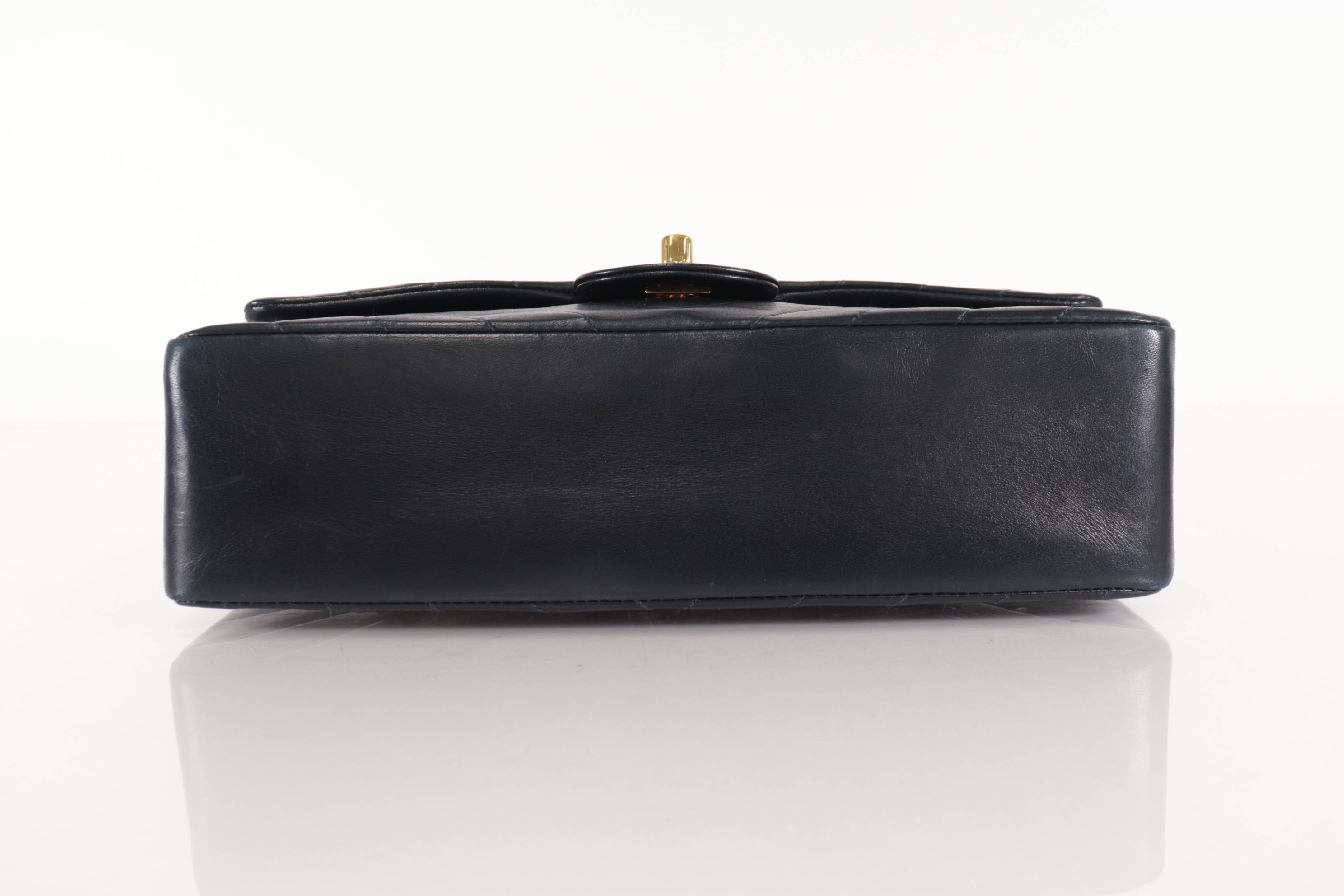 W-Flap 25 Chevron Lambskin Navy Shoulder Bag (Serial Number 2) — view 7