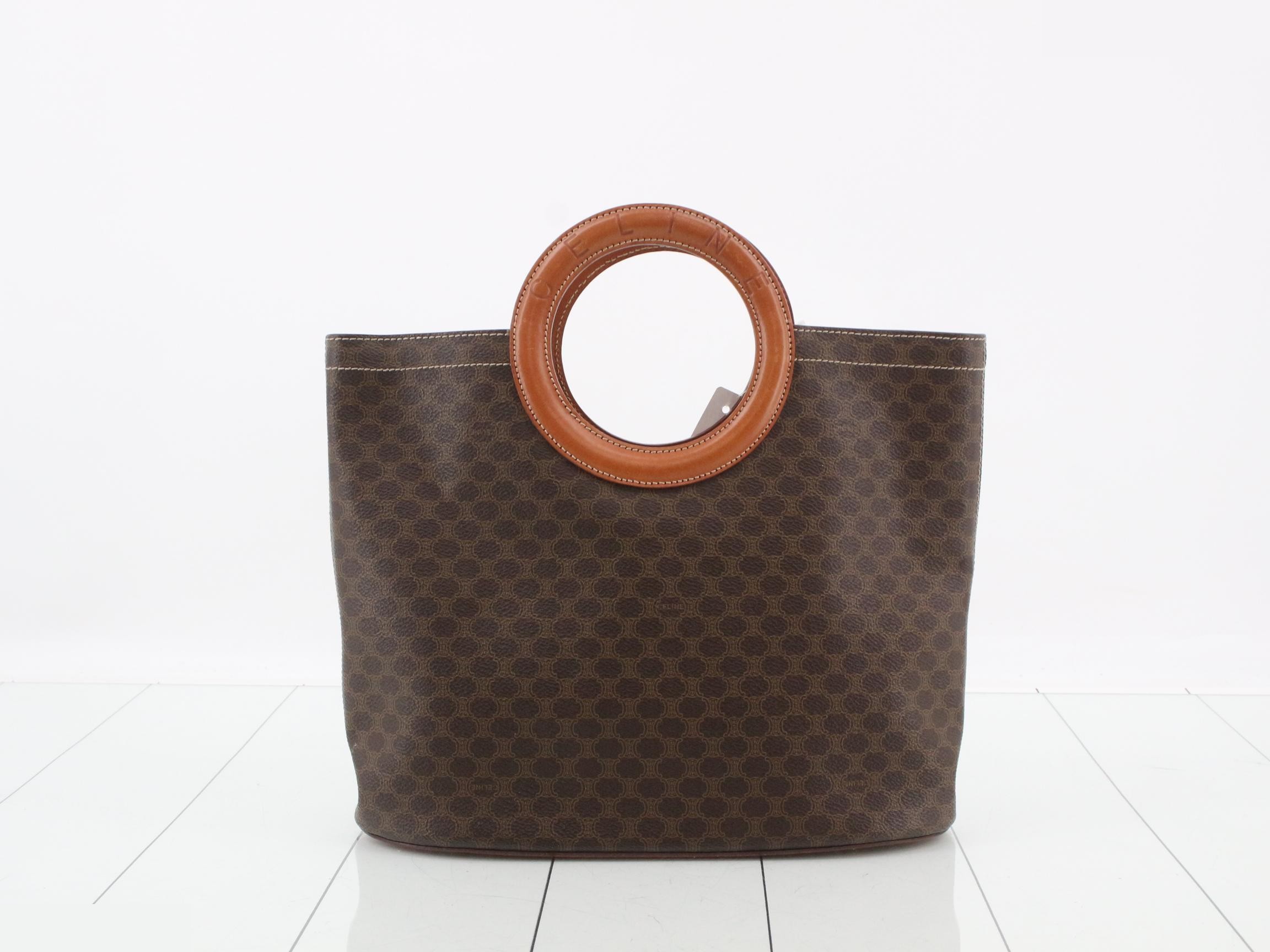 Macadam Circle Logo Handbag, Brown, 30 x 26 x 11 cm — view 2