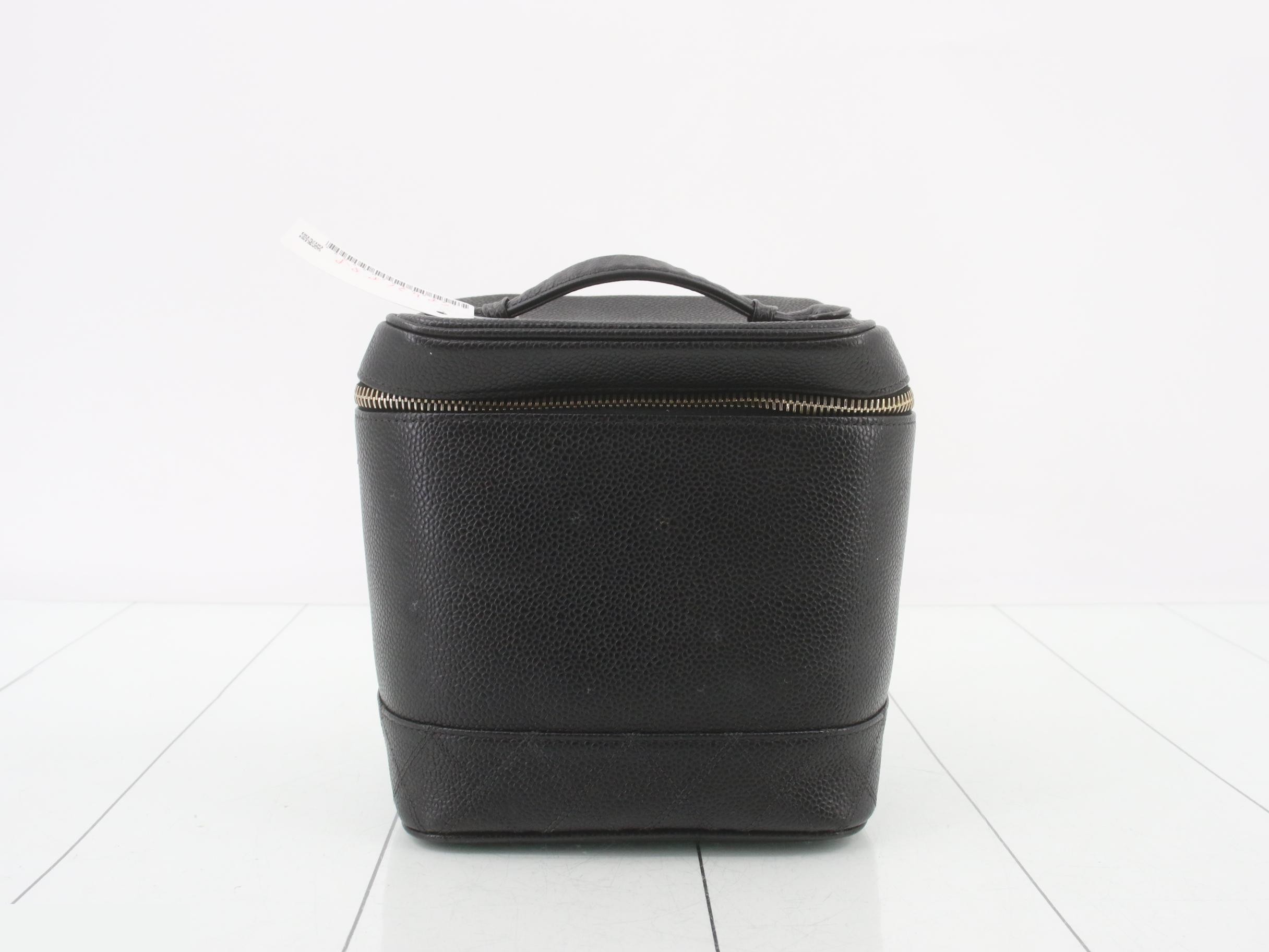 Caviar skin vanity handbag