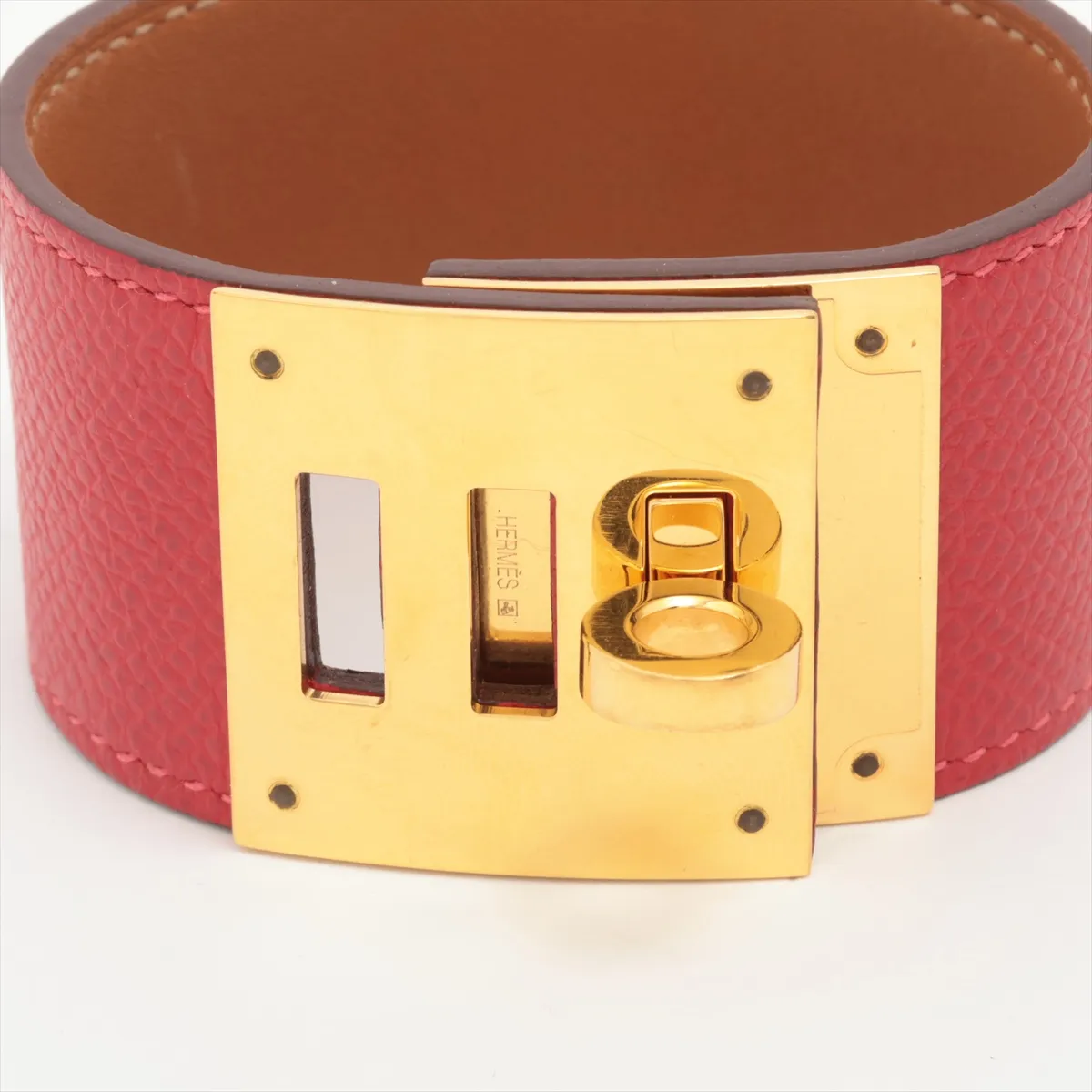 Kelly Q stamp: 2013 Bracelet Leather Red x Gold — view 3