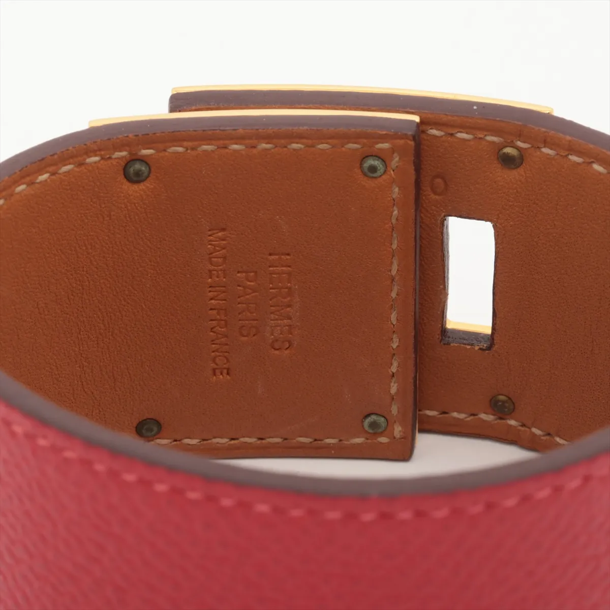 Kelly Q stamp: 2013 Bracelet Leather Red x Gold — view 4