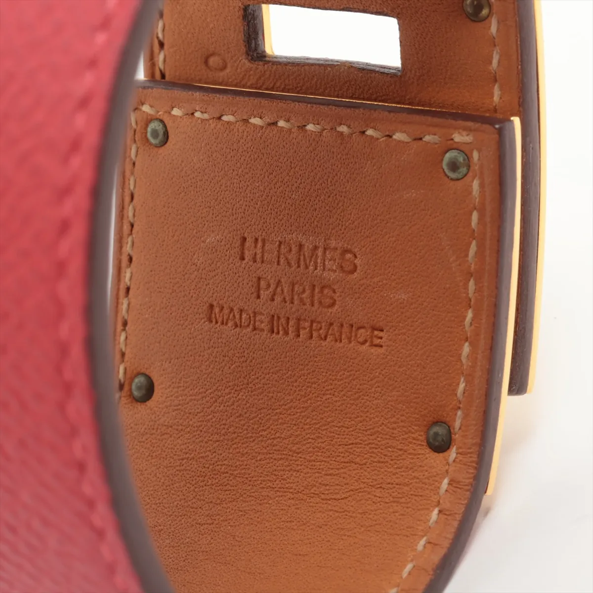 Kelly Q stamp: 2013 Bracelet Leather Red x Gold — view 6