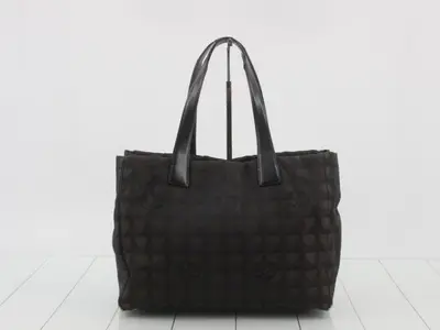 New Travel Line Tote MM Nylon Leather Brown Handbag (Serial Number 9)