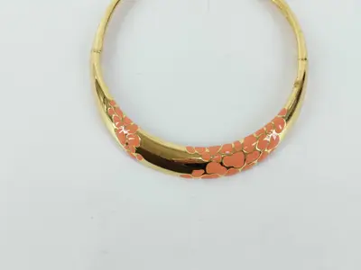 choker orange enamel necklace