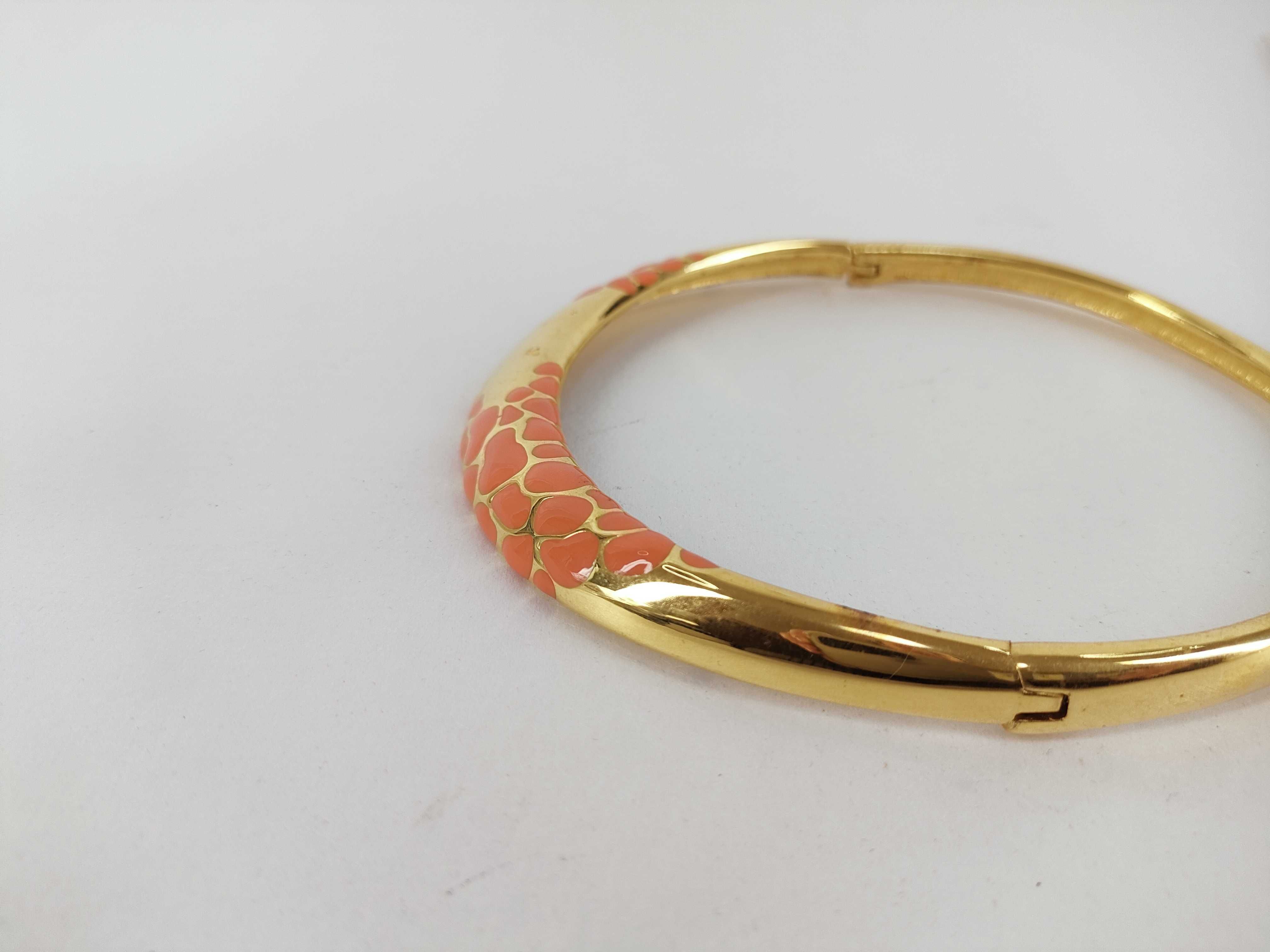 choker orange enamel necklace — view 9