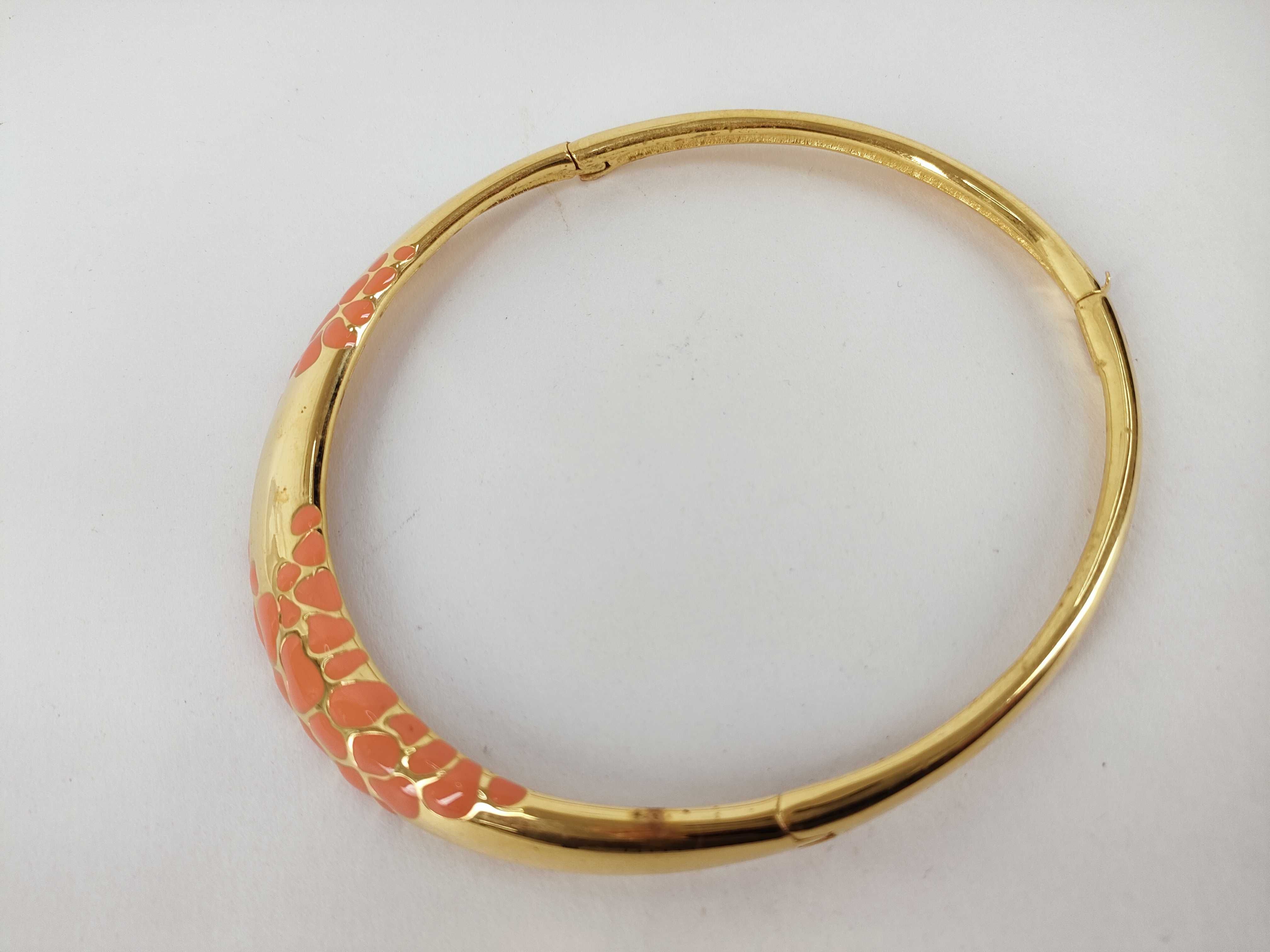 choker orange enamel necklace — view 10