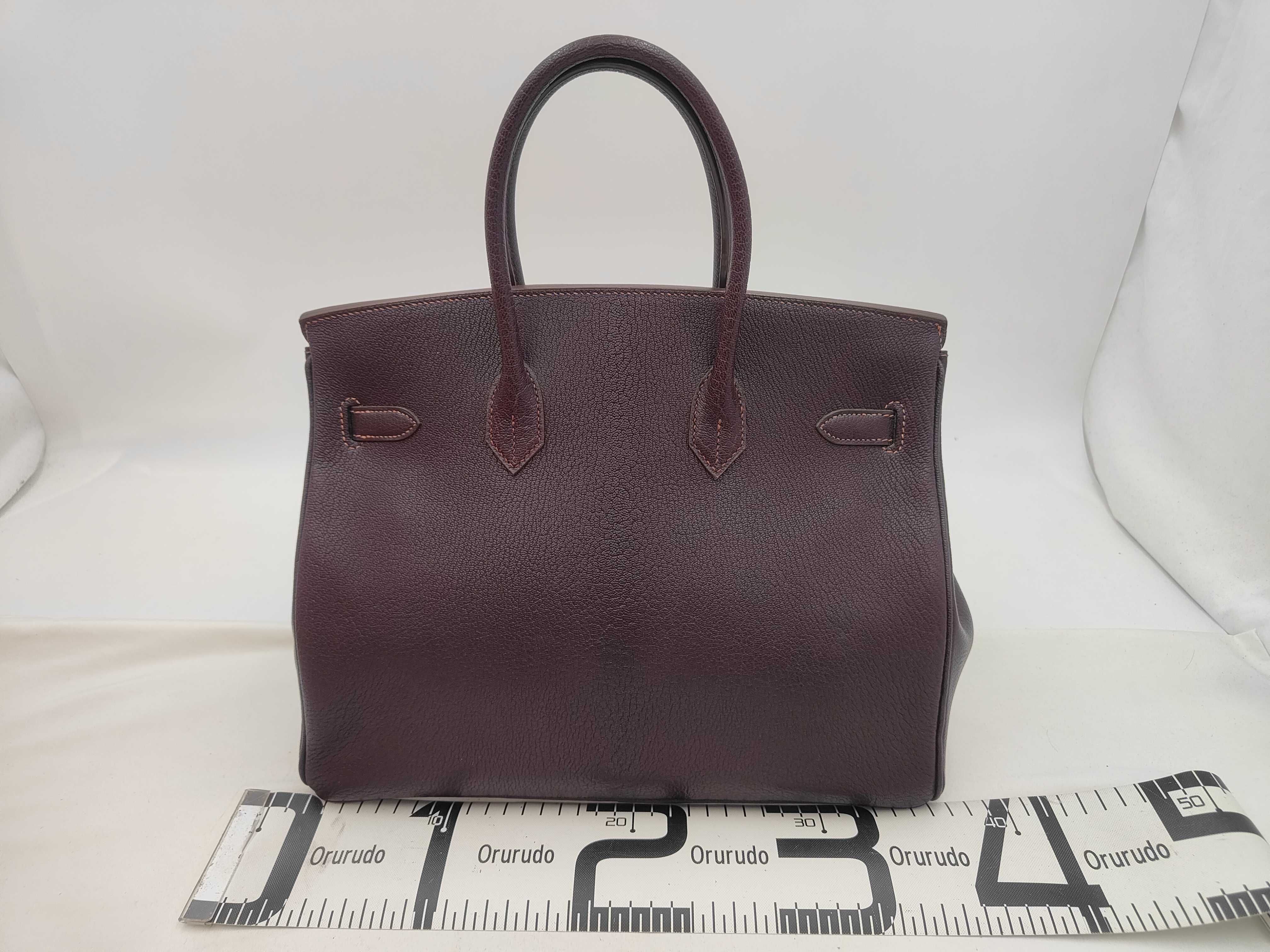 Birkin 35 Purple Gold Hardware Ardennes Leather F Stamp Handbag — view 2