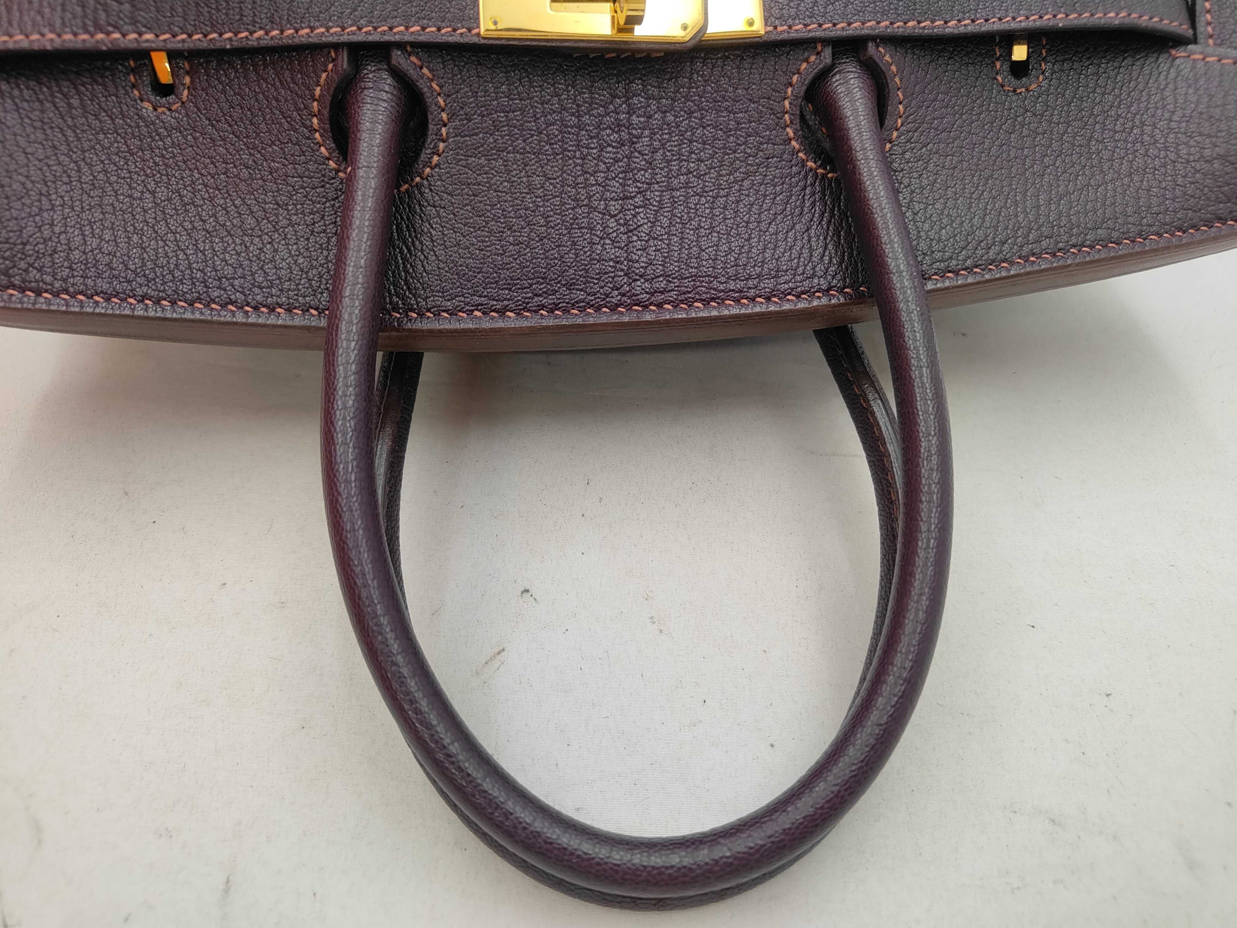 Birkin 35 Purple Gold Hardware Ardennes Leather F Stamp Handbag — view 3