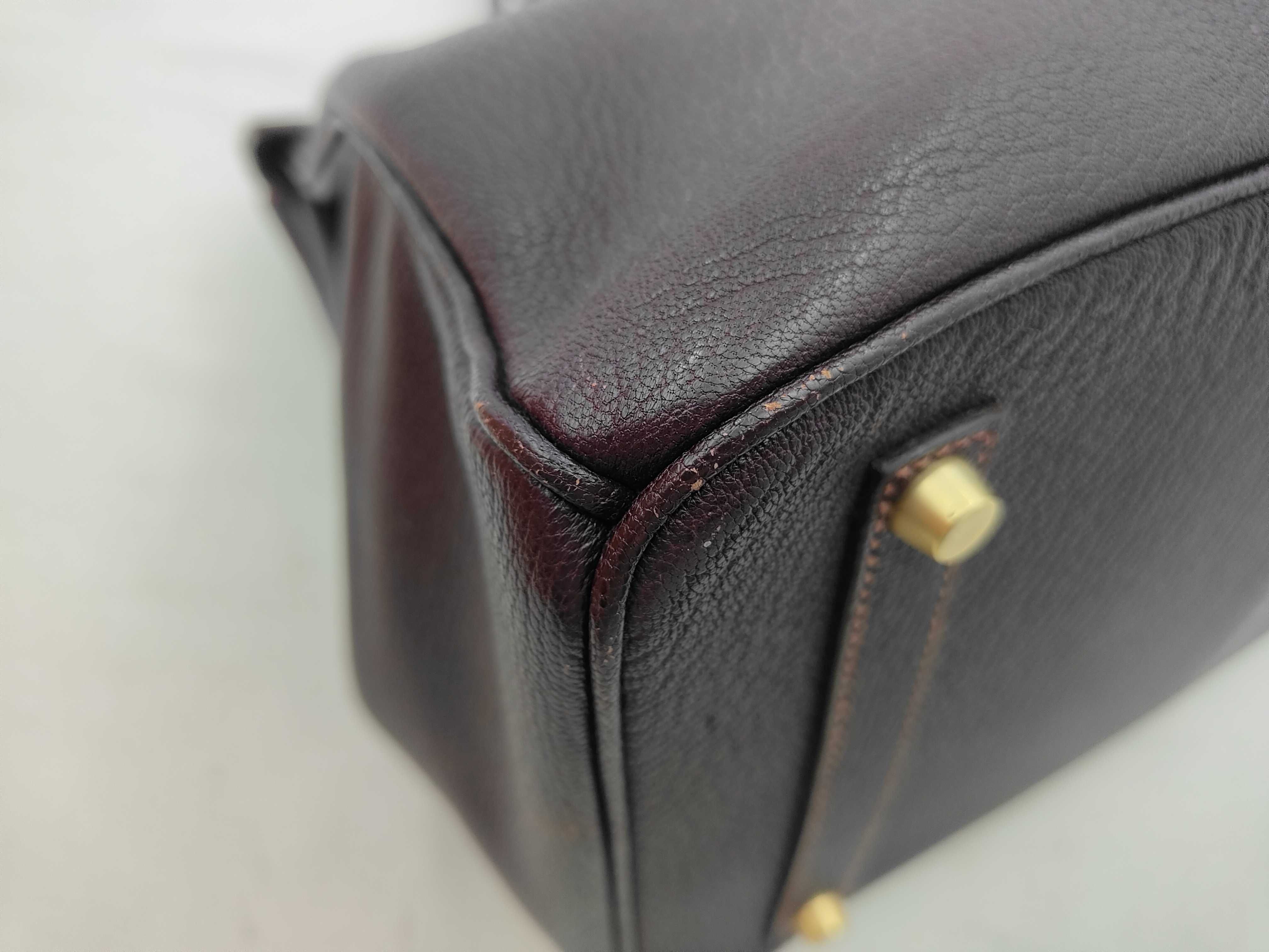 Birkin 35 Purple Gold Hardware Ardennes Leather F Stamp Handbag — view 5