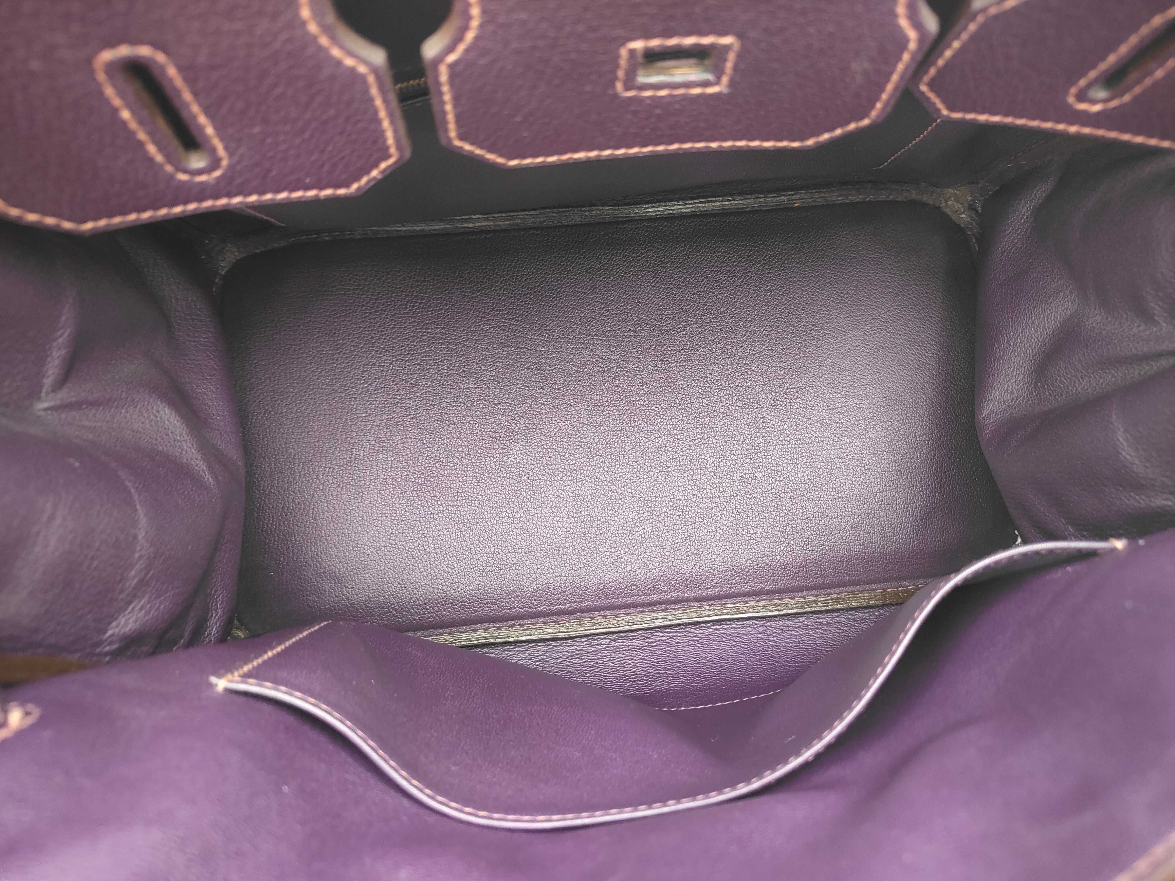 Birkin 35 Purple Gold Hardware Ardennes Leather F Stamp Handbag — view 7