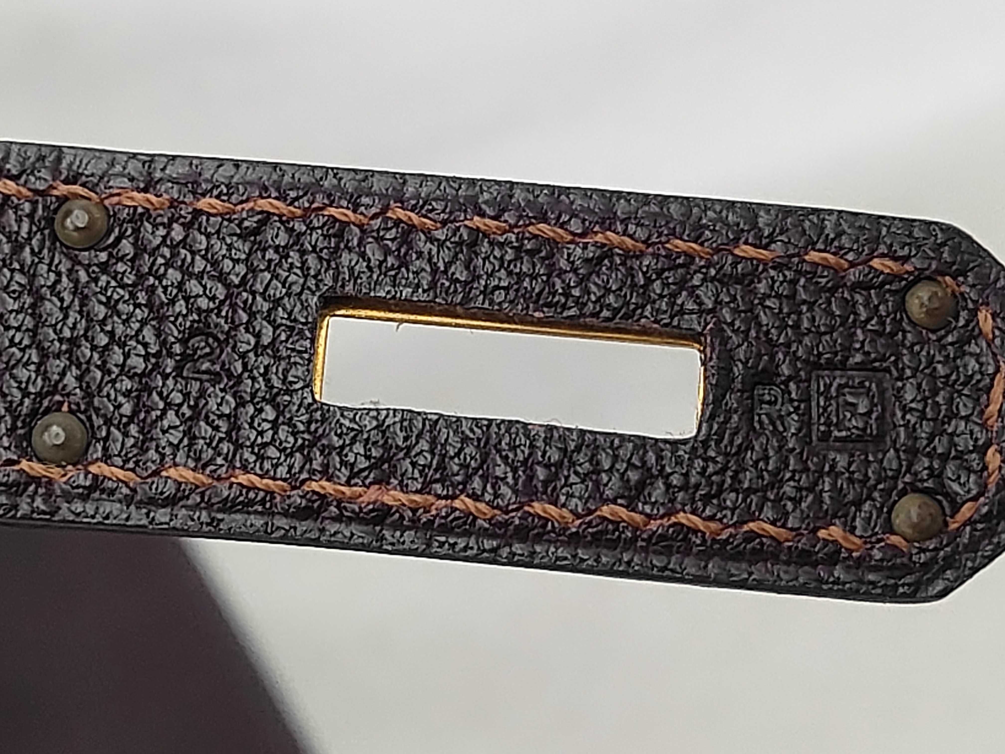 Birkin 35 Purple Gold Hardware Ardennes Leather F Stamp Handbag — view 9