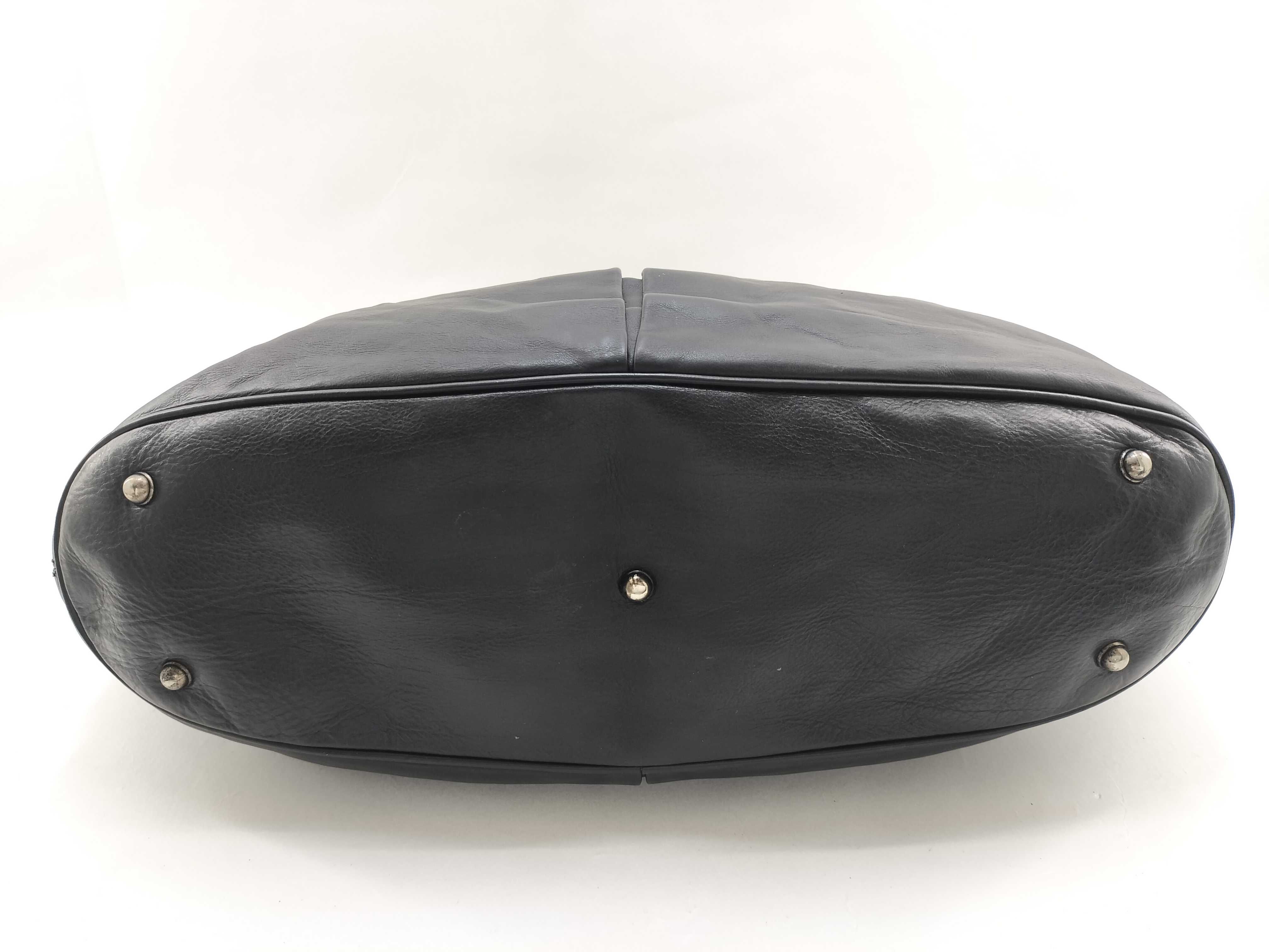 Black Smooth Leather Pumpkin Shoulder Bag — view 4