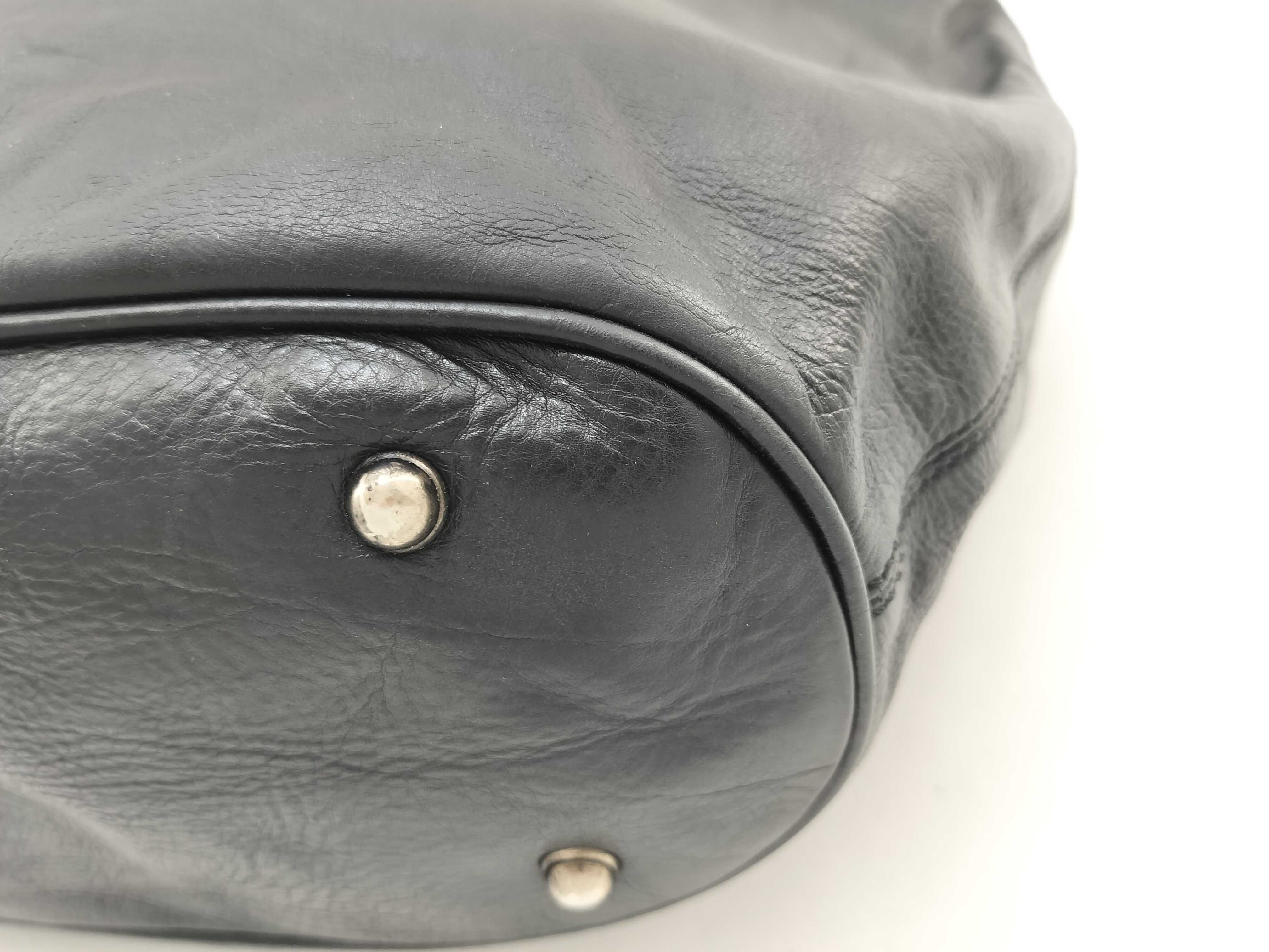Black Smooth Leather Pumpkin Shoulder Bag — view 5