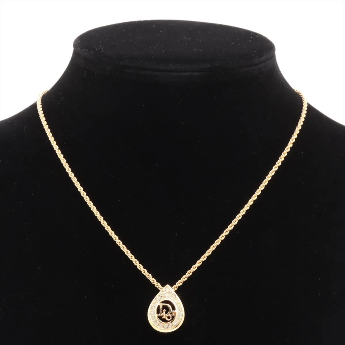 Logo Necklace GP x Rhinestone Gold — view 5