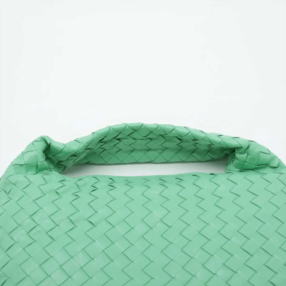 Intrecciato Hobo Leather Shoulder Bag, Green — view 6